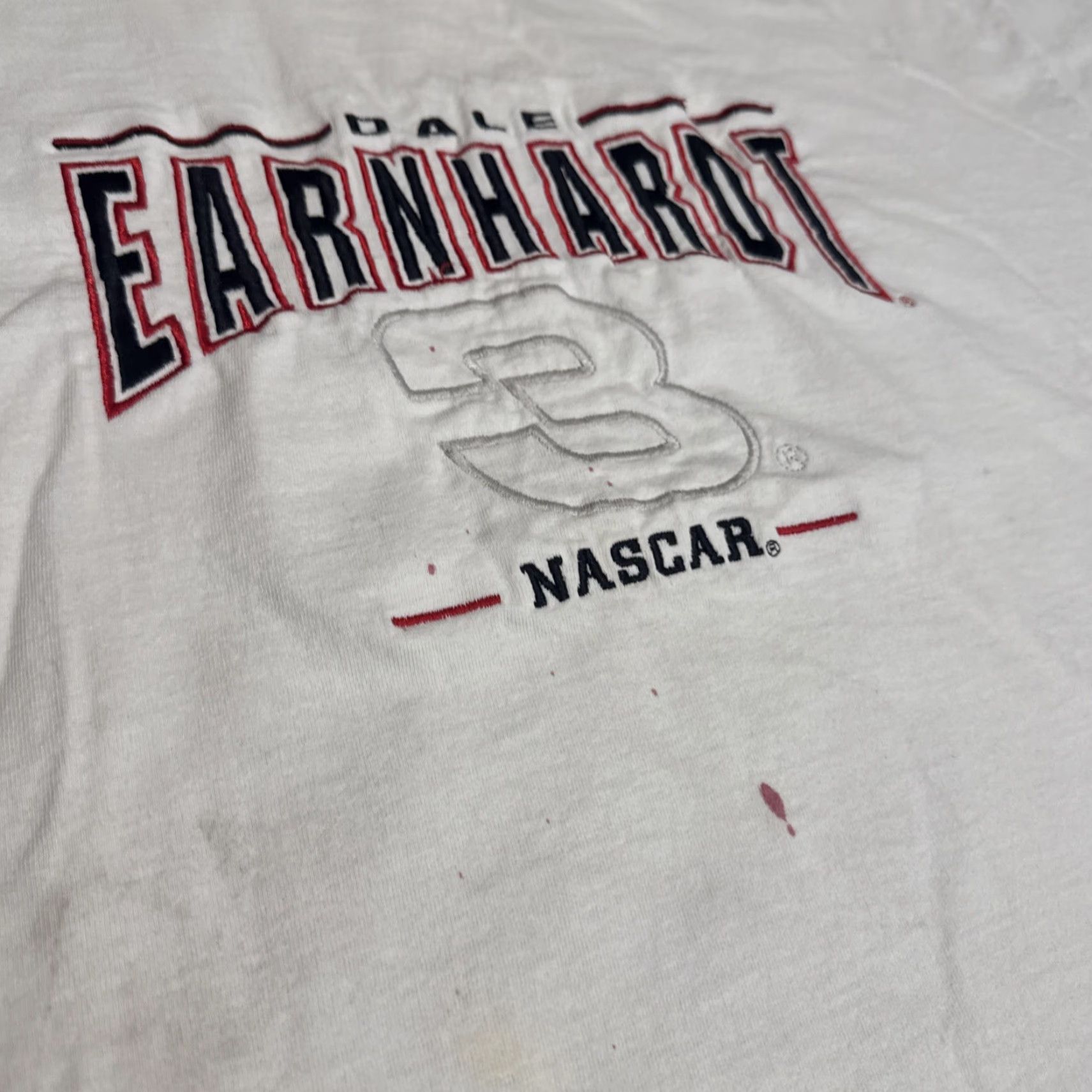 Vintage VINTAGE Dale Earnhardt #3 Embroidered Nascar Racing White T-Shirt XL Chase Mens 90s Size US XL / EU 56 / 4 - 4 Thumbnail