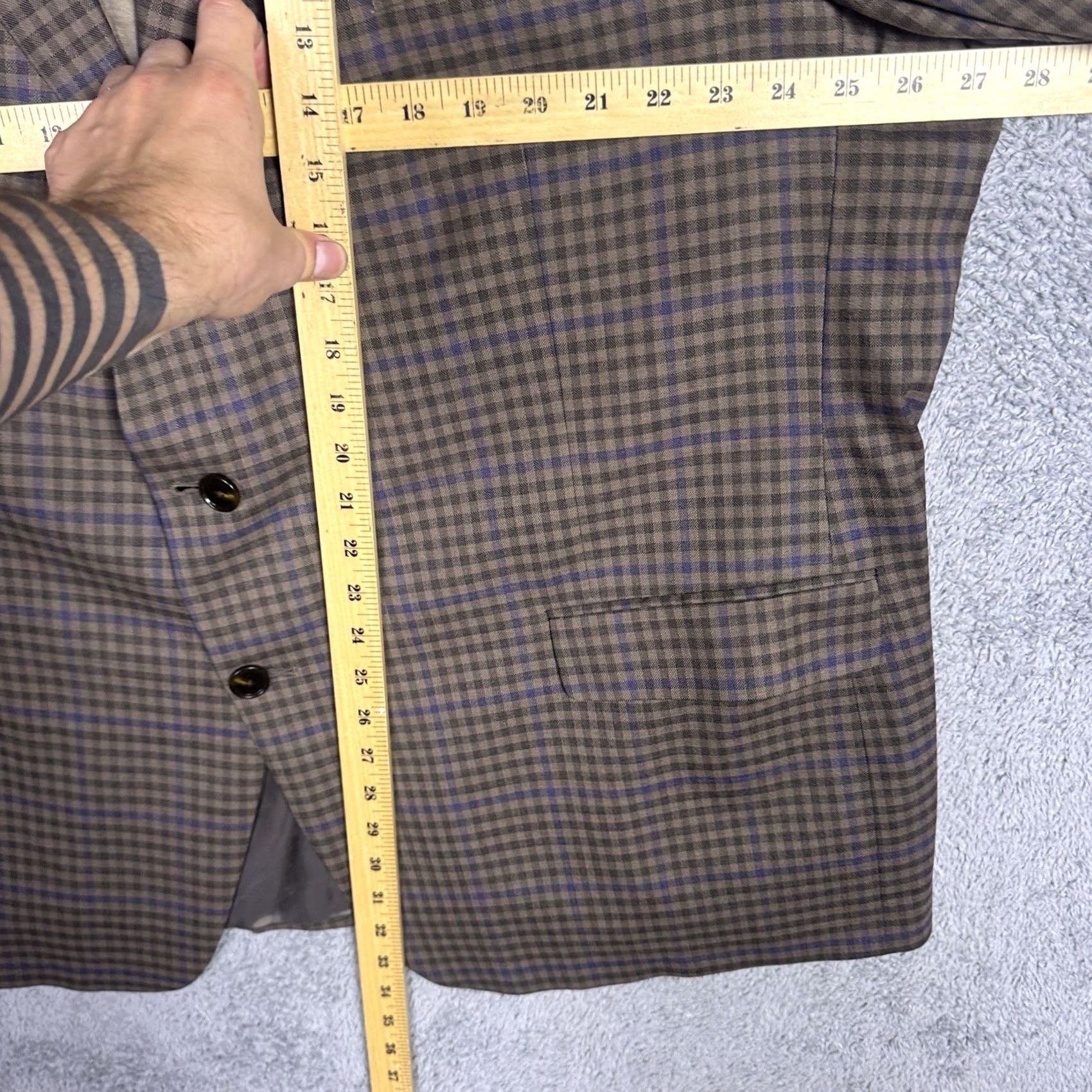 Hart Schaffner Marx Hart Schaffner Marx Blazer 54L Windowpane Check Wool Sport Coat Suit Jacket Blazer Size 54R - 5 Thumbnail