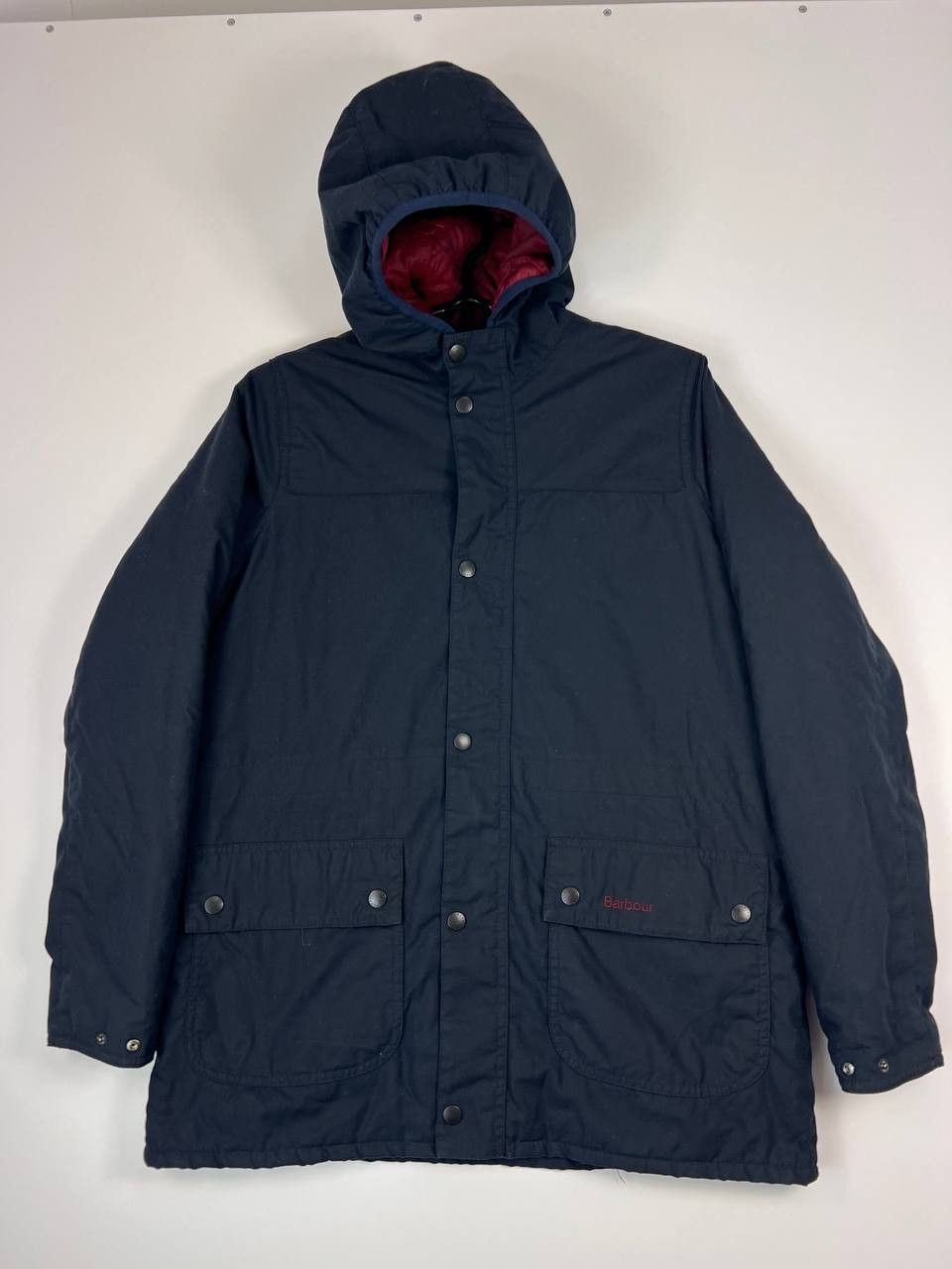 Barbour Barbour Hooded Waxed Jacket Parka Navy Boys Size XXL Size S / US 4 / IT 40 - 1 Thumbnail