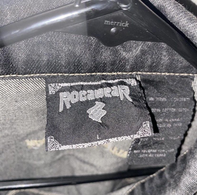 Rocawear Y2K ROCAWEAR OVERSIZED BLACK AND GOLD DENIM JACKET Size US L / EU 52-54 / 3 - 5 Thumbnail