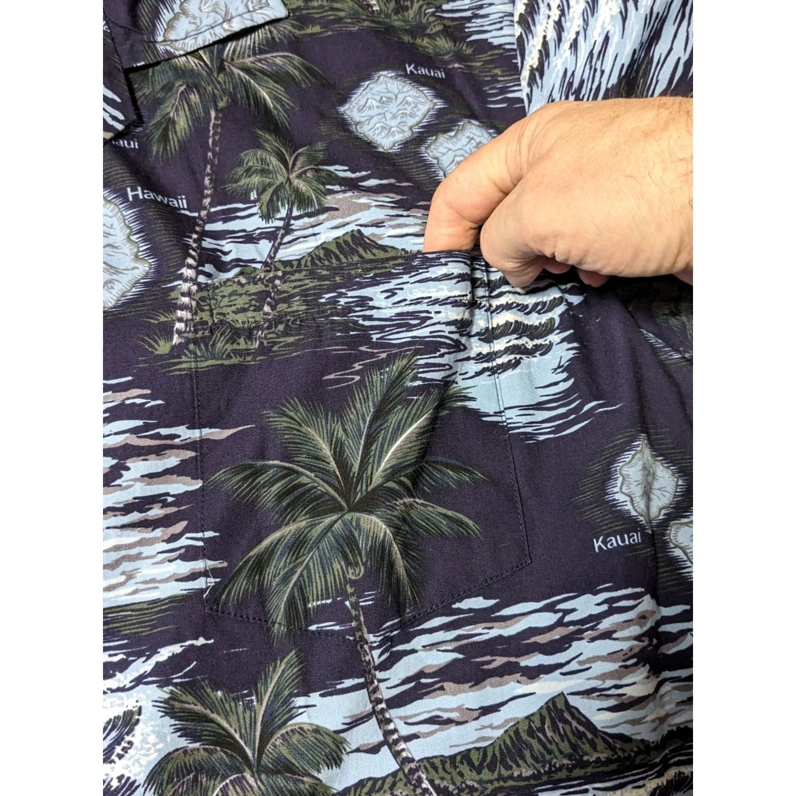 Vintage FAVANT Men XL Blue Floral 100% Cotton Hawaii Map Print Hawaiian Camp Shirt Size US XL / EU 56 / 4 - 6 Thumbnail