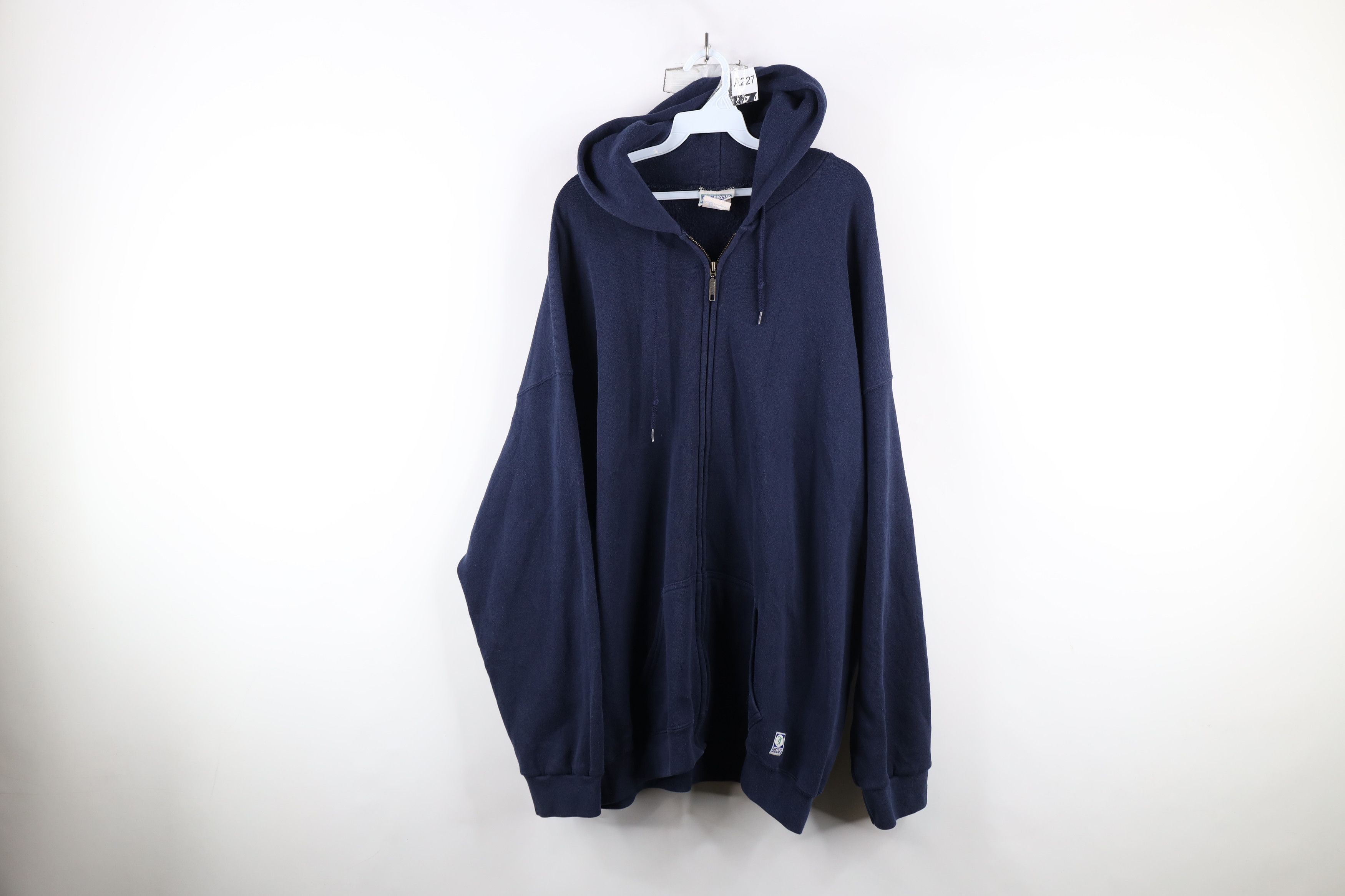 Vintage Vintage 90s Streetwear Full Zip Hoodie Sweatshirt Navy Blue Size US XXL / EU 58 / 5 - 1 Thumbnail