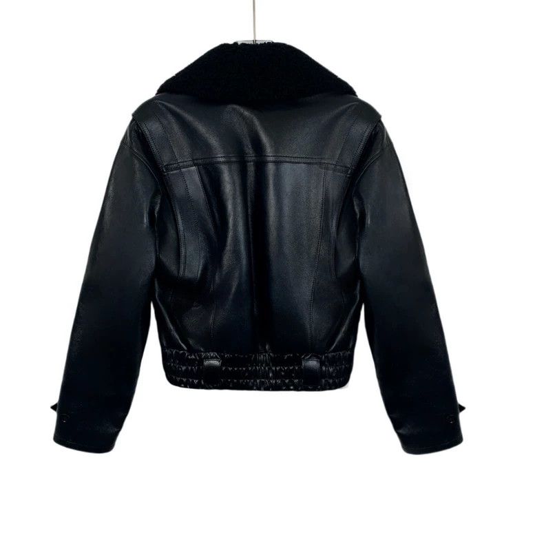 Louis Vuitton Louis Vuitton Black Fur Collar Cow Leather Waist Jacket Size XS / US 0-2 / IT 36-38 - 2 Thumbnail