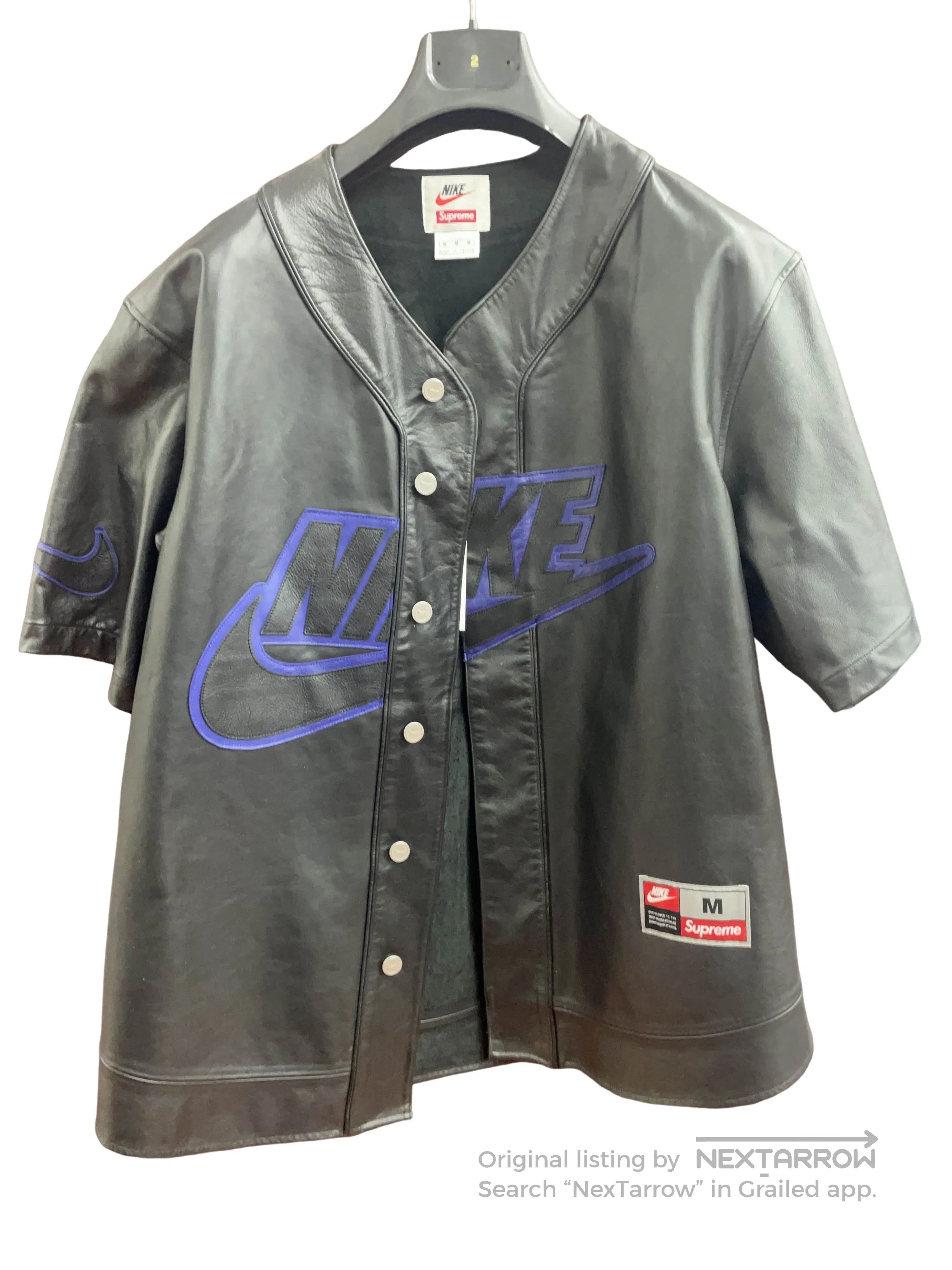 Nike × Supreme Supreme x Nike Leather Baseball Jersey | Grailed