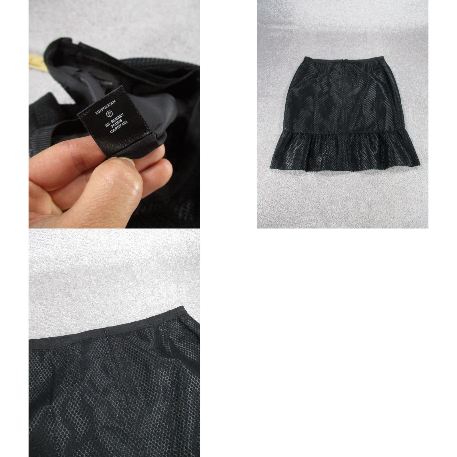 Ann Taylor VINTAGE Ann Taylor Skirt Womens 12 Black Textured Fishtail Pencil NEW Size 34" / US 12 / IT 48 - 8 Thumbnail