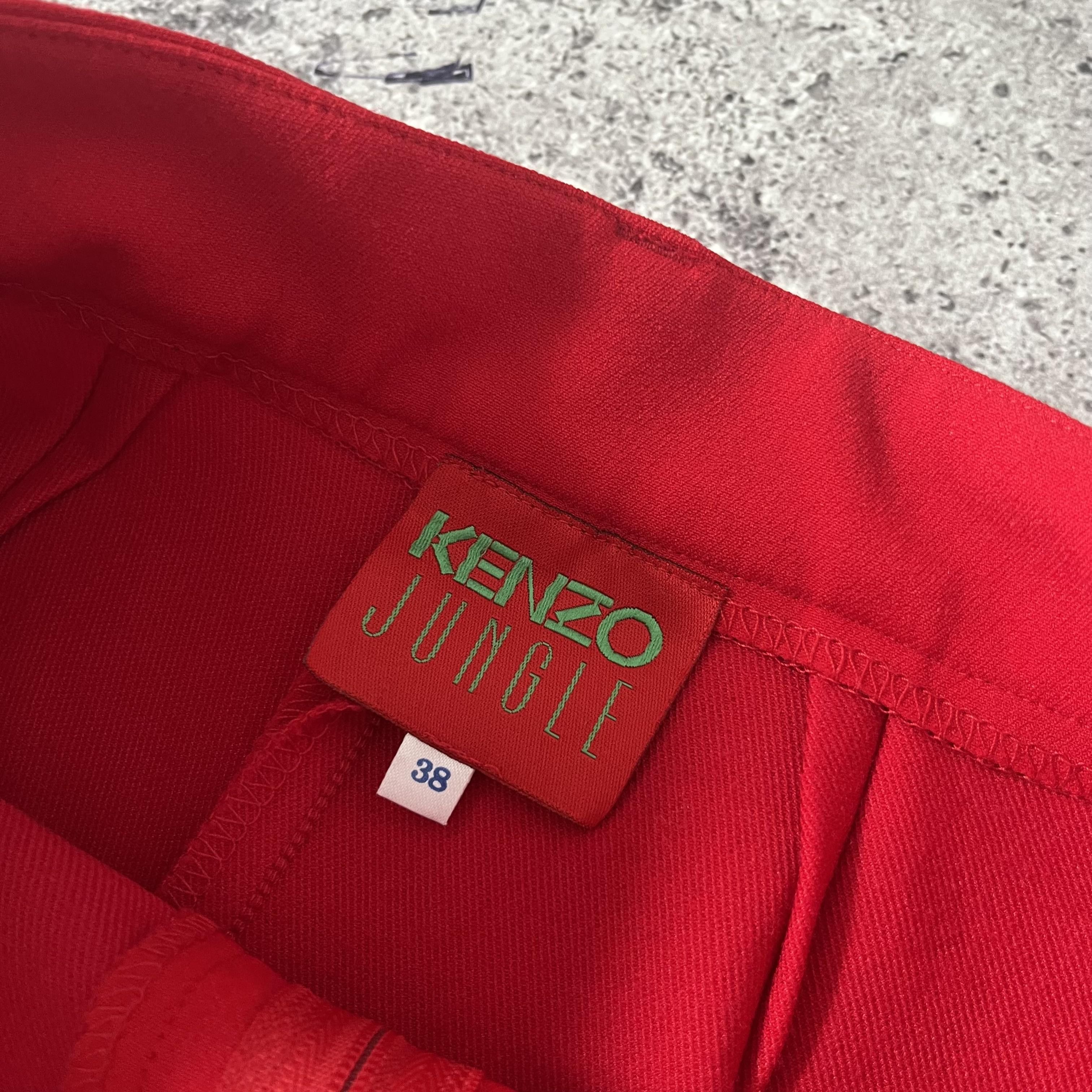 Designer × Kenzo Vintage Y2K Kenzo Jungle Red Formal Trousers Size 26" / US 2 / IT 38 - 7 Thumbnail