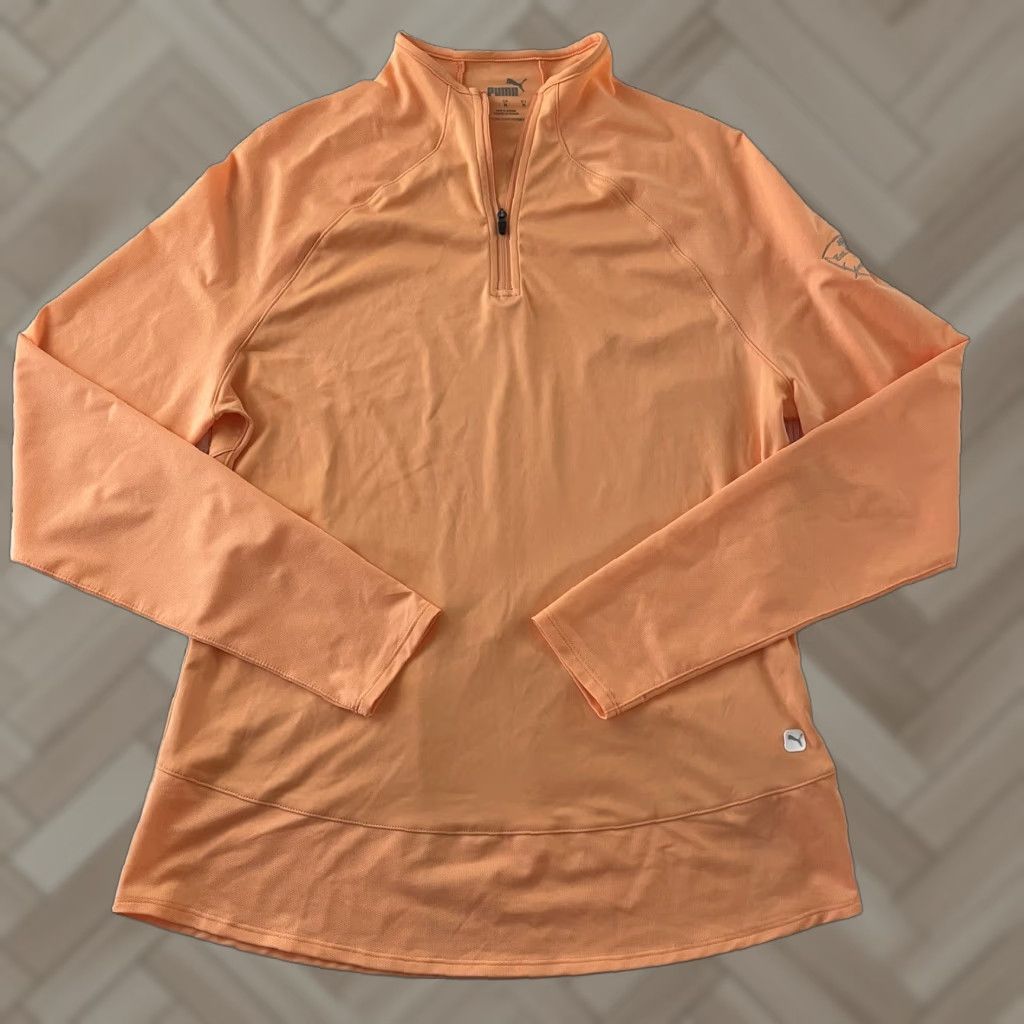 Puma Puma Pullover 1/4 Zip San Marcos Long Sleeve Lightweight Golf Jacket Women's M Orange Tight fit Sportwear Mens? Size M / US 6-8 / IT 42-44 - 1 Thumbnail