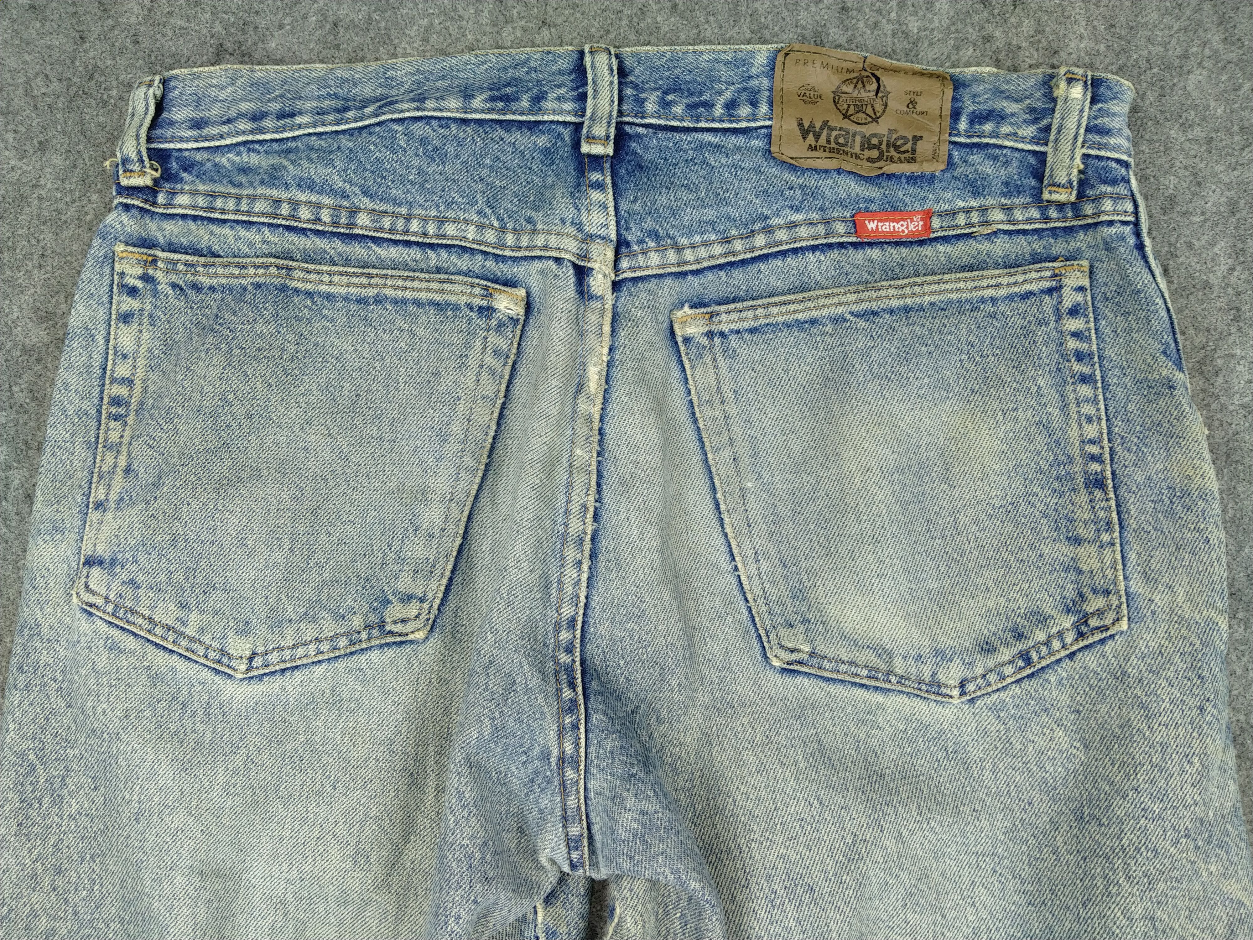 Wrangler Dirty Blue Wrangler Distressed Denim 34x28 -JN472 Size US 34 / EU 50 - 4 Thumbnail