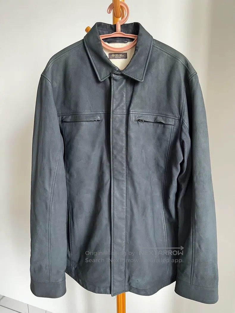Loro Piana Loro Piana Grey Blue Leather Jacket Size US L / EU 52-54 / 3 - 1 Thumbnail