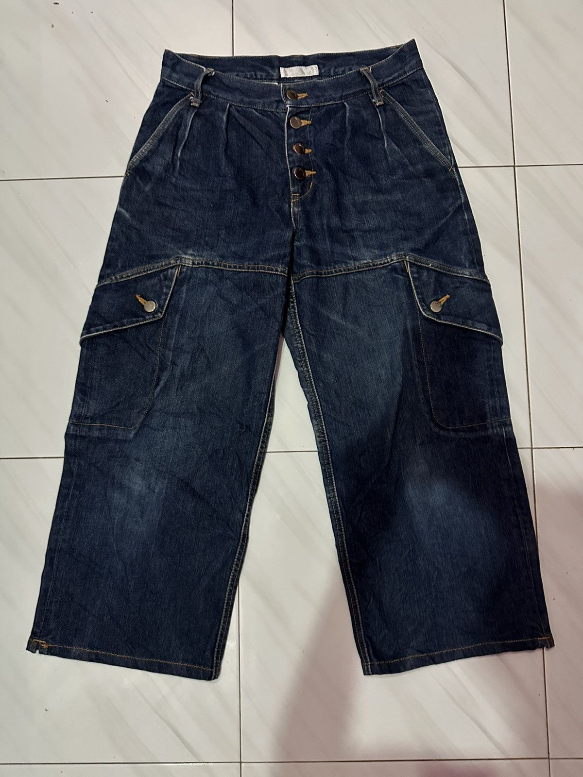 Issey Miyake × Japanese Brand × Ne-Net Japanese Brand Net-net Wide Baggy Crop Pant Size US 30 / EU 46 - 2 Thumbnail