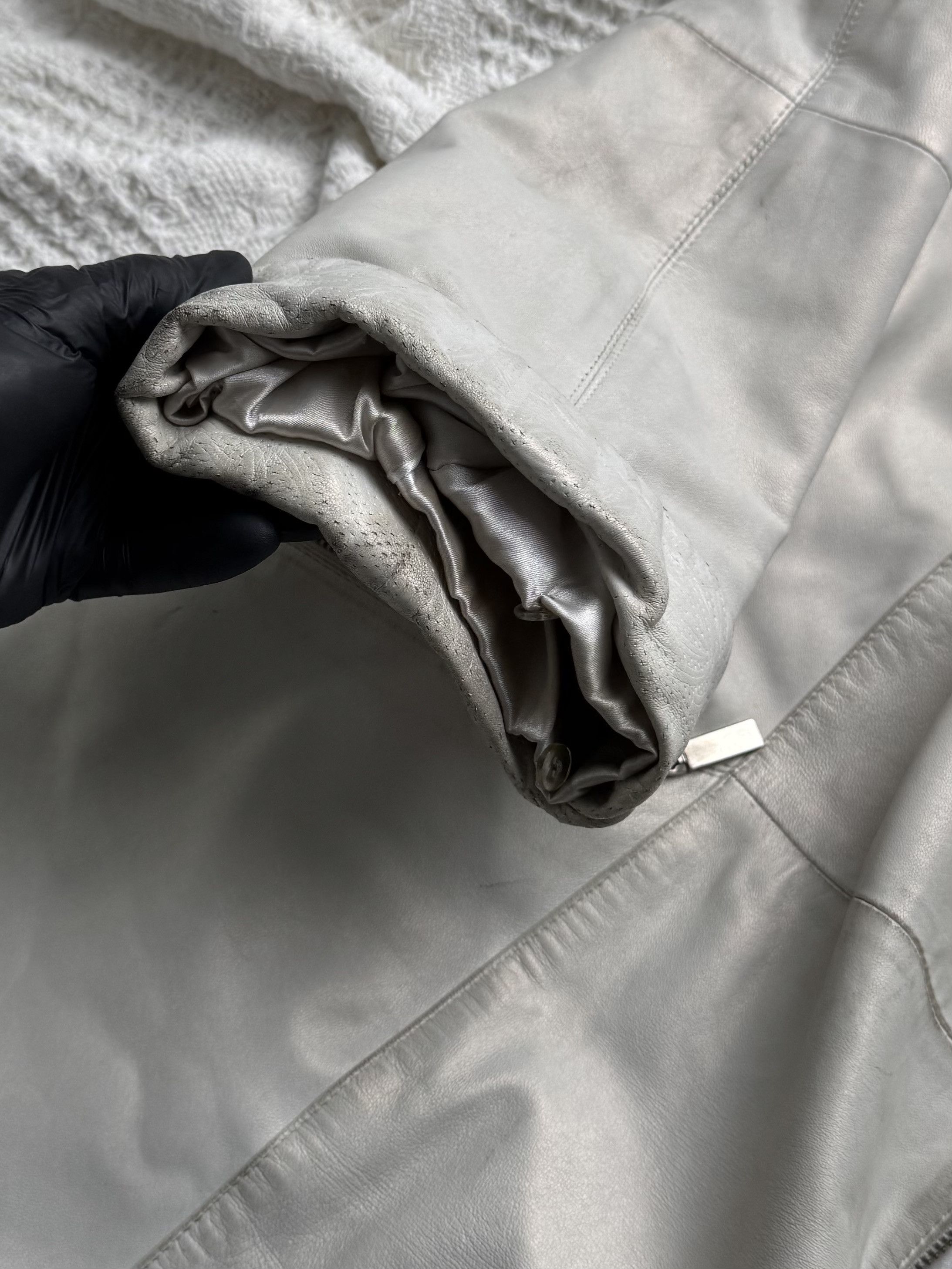 Vintage Vintage Leather Coat Zip Front Longline Oversized Jacket Size L / US 10 / IT 46 - 8 Thumbnail