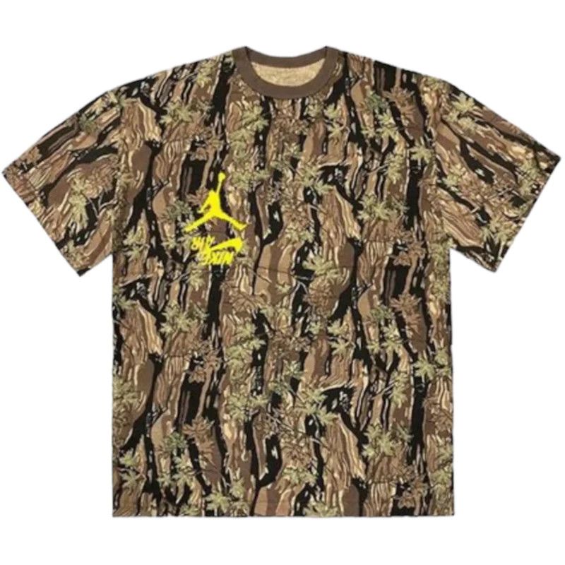 image of Travis Scott Cactus Jack X Jordan Highest Tee Camo in Brown, Men's (Size XL)