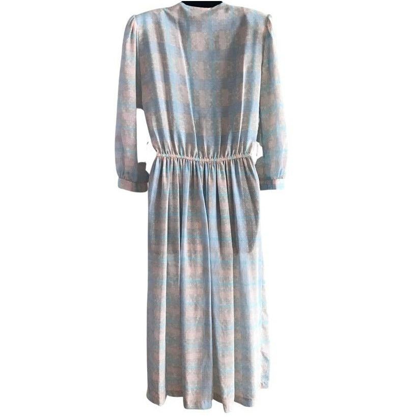 Vintage Vintage Jonathan Martin 1980s Light Blue Plaid Dress Sz Med Size M / US 6-8 / IT 42-44 - 4 Thumbnail