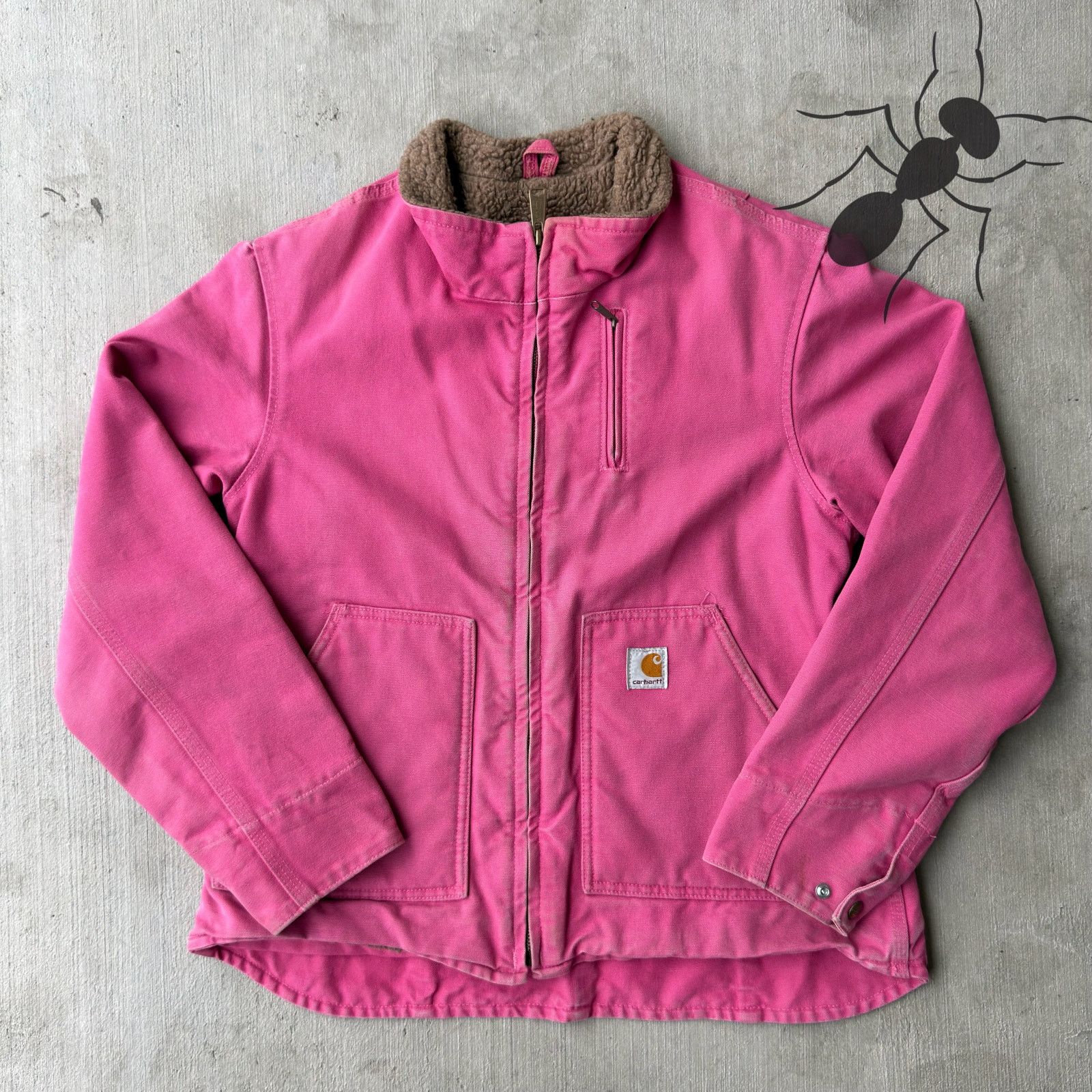 Vintage Y2K Carhartt WOMENS WJ022 pink work wear jacket