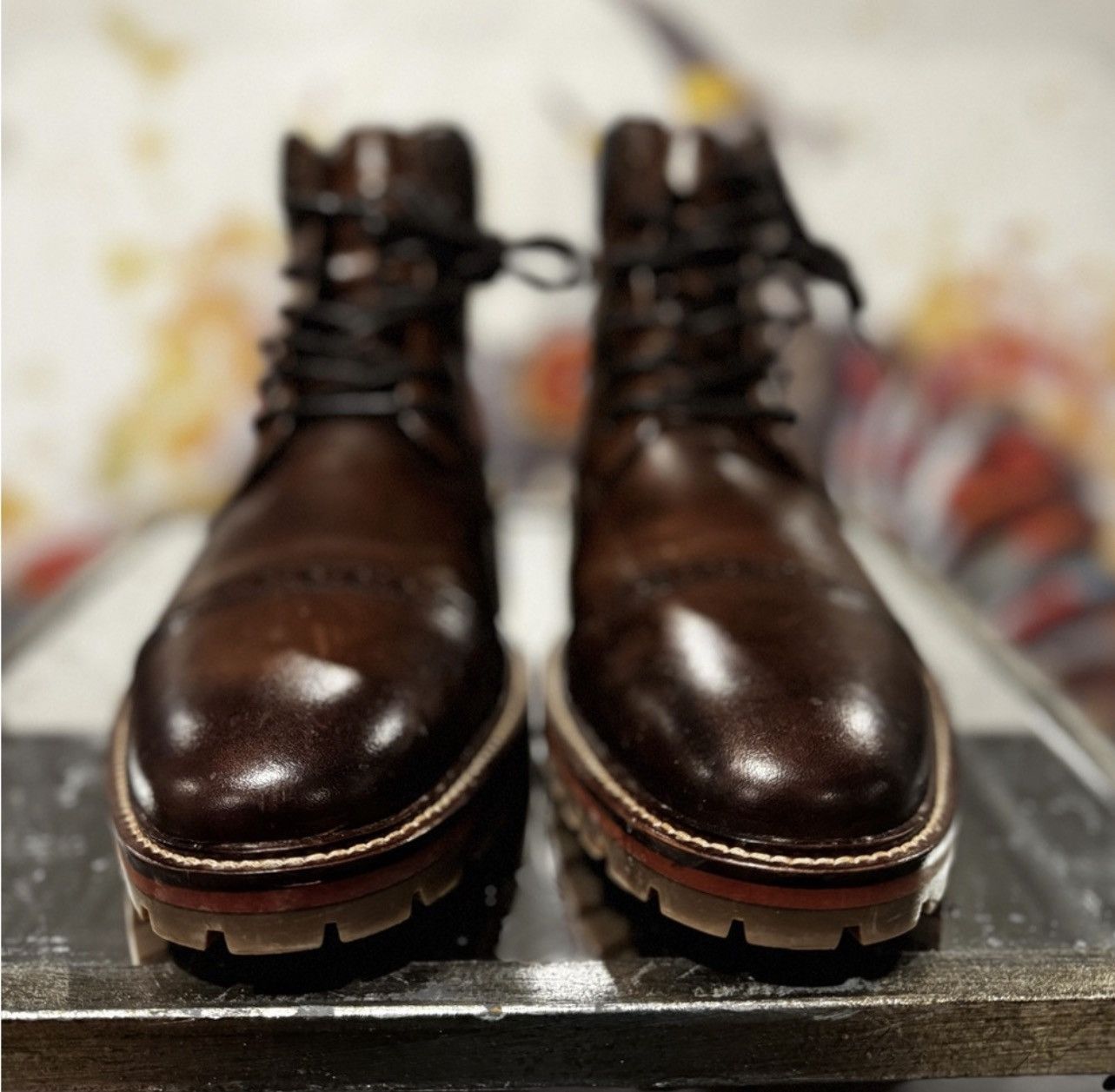 Johnston & Murphy Johnston & Murphy Dark Brown Charcoal Cap Toe Boots Size US 11 / EU 44 - 3 Thumbnail