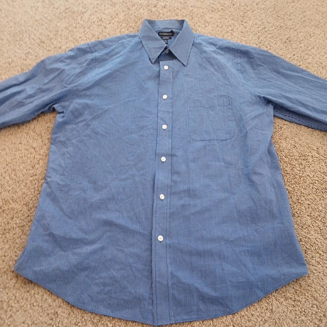 Croft & Barrow Croft & Barrow Shirt Mens 16.5 Blue Plaid Long Sleeve Button-Up Cotton Blend Womens? No. Size US XL / EU 56 / 4 - 4 Thumbnail
