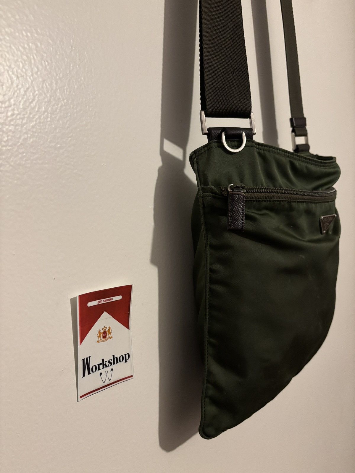 Prada Prada Olive Green Nylon Crossbody Bag Size ONE SIZE - 3 Thumbnail