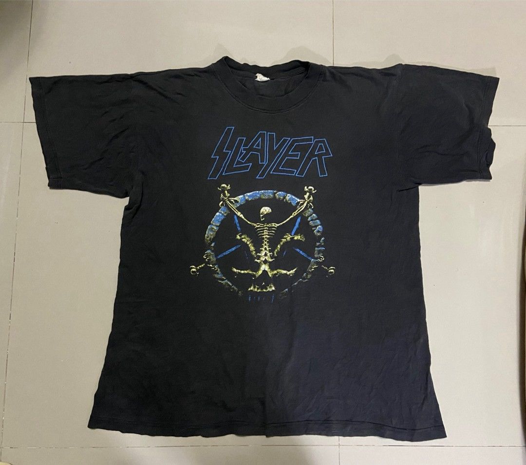 Band Tees × Vintage VTG. Slayer Divine Intervention. 90's Size US XL / EU 56 / 4 - 1 Thumbnail