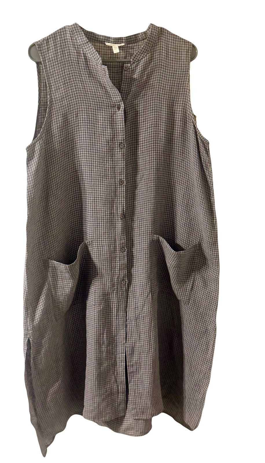 Eileen Fisher Eileen Fisher- Puckered Organic Linen Sleeveless Dress Size L / US 10 / IT 46 - 1 Thumbnail