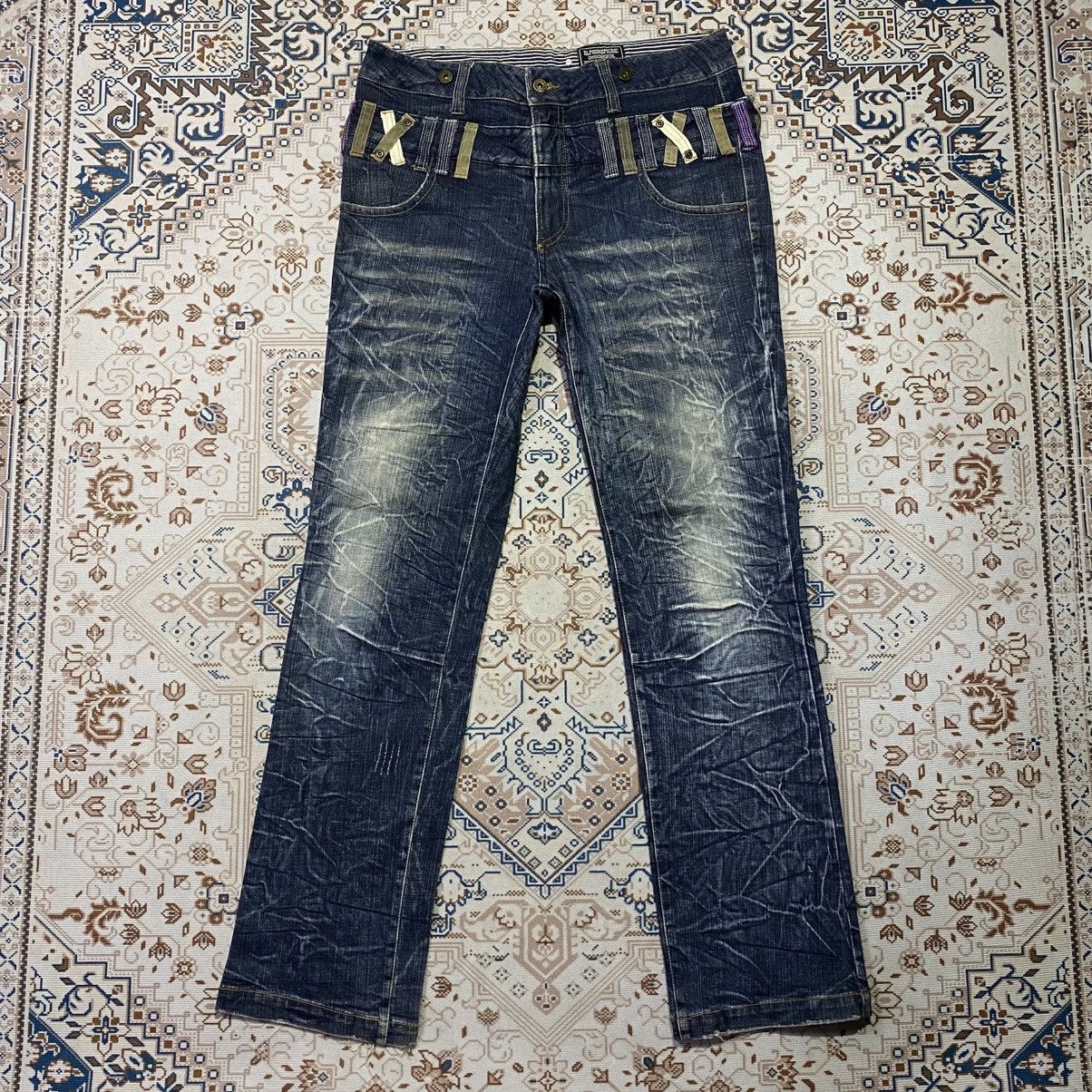 If Six Was Nine × Japanese Brand × Le Grande Bleu (L.G.B.) 2000s Y2K Alphanumeric Doublewaist Jeans Size US 30 / EU 46 - 2 Thumbnail