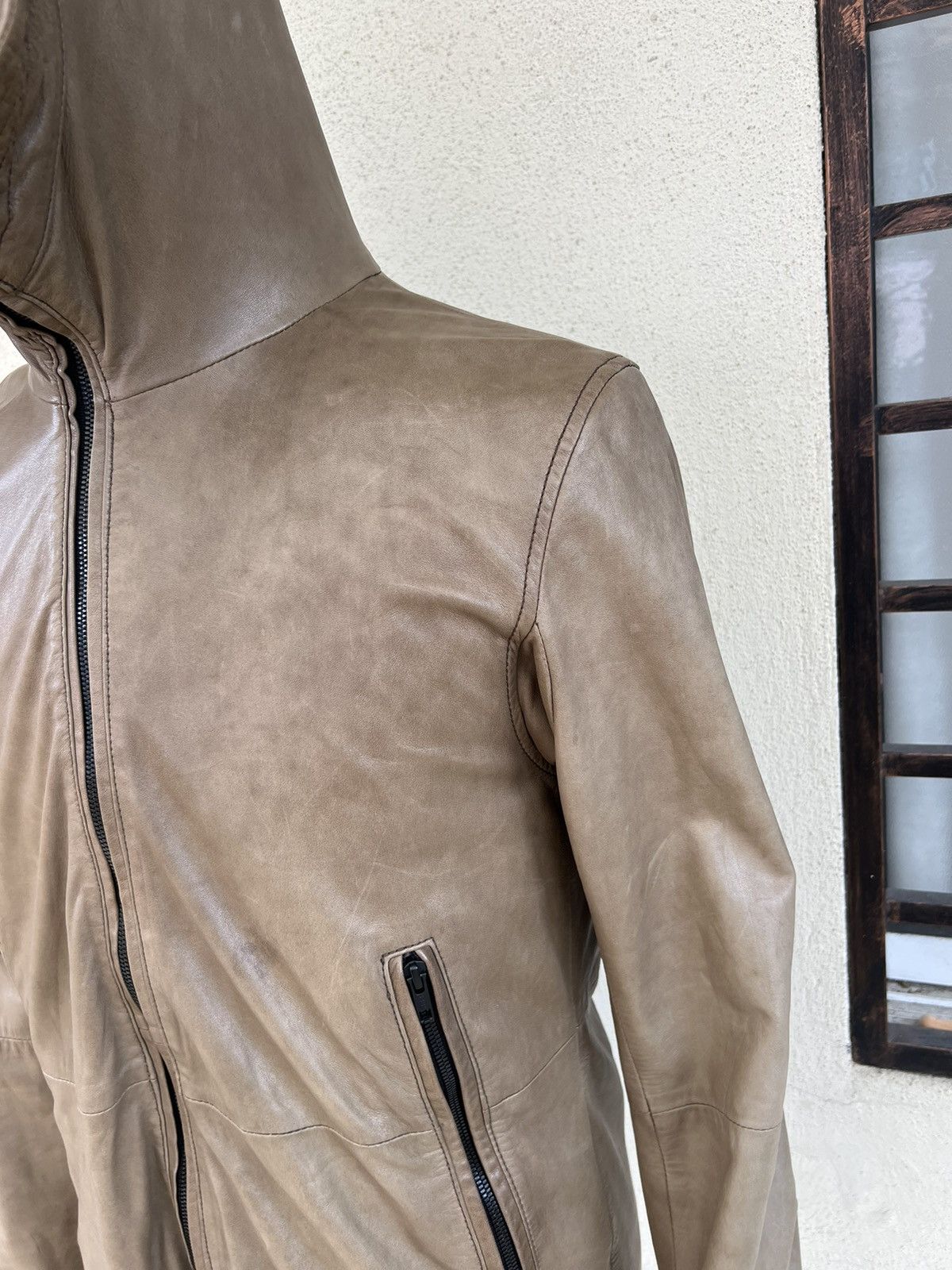 Leather 0000 Japan Patina Sheep Skin Leather Jacket Hoodie Size US M / EU 48-50 / 2 - 7 Thumbnail