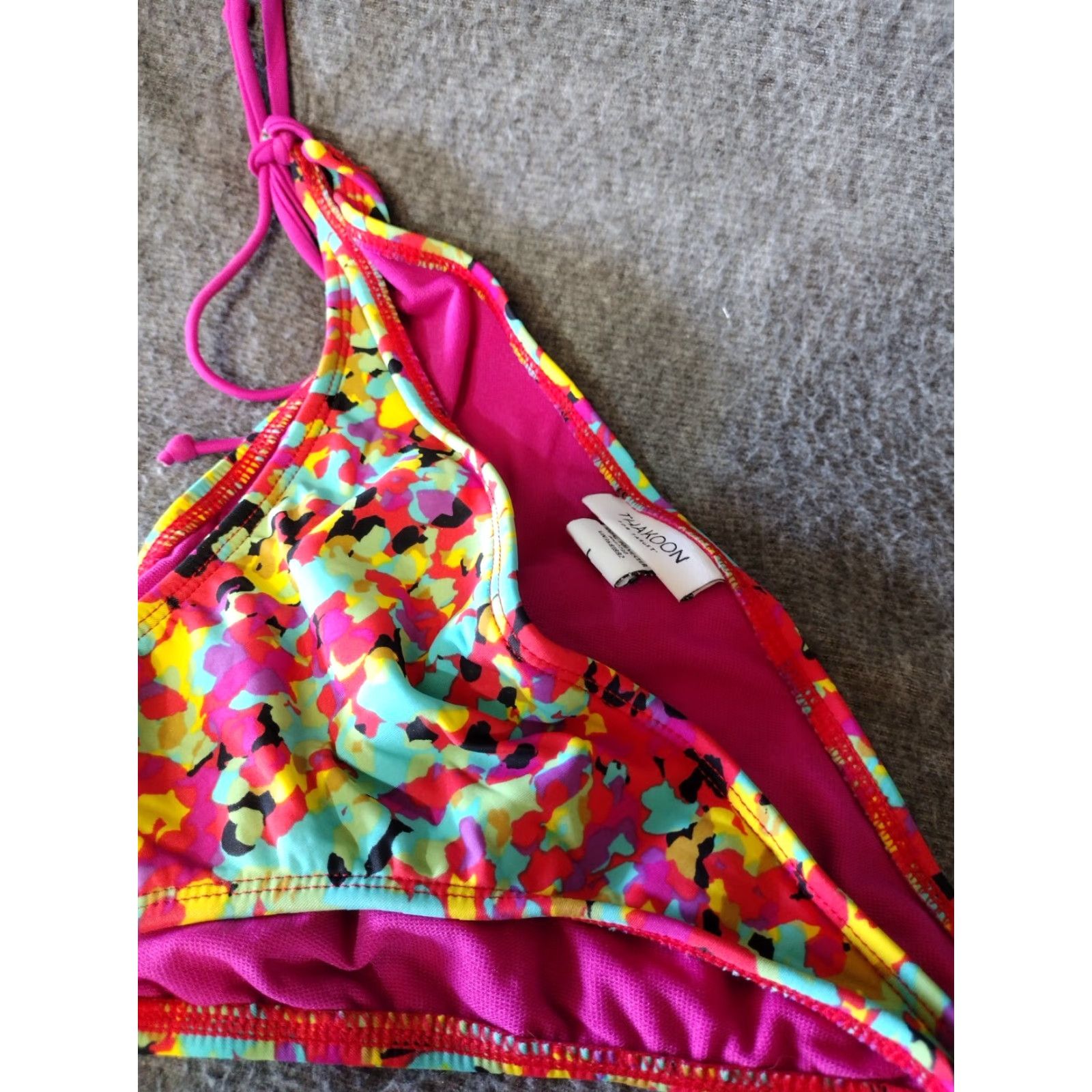 THAKOON Thakoon Women Bikini Bottoms Floral Watercolor Pink String Swimsuit L Blackout? Size 36" / US 14 / IT 50 - 6 Thumbnail