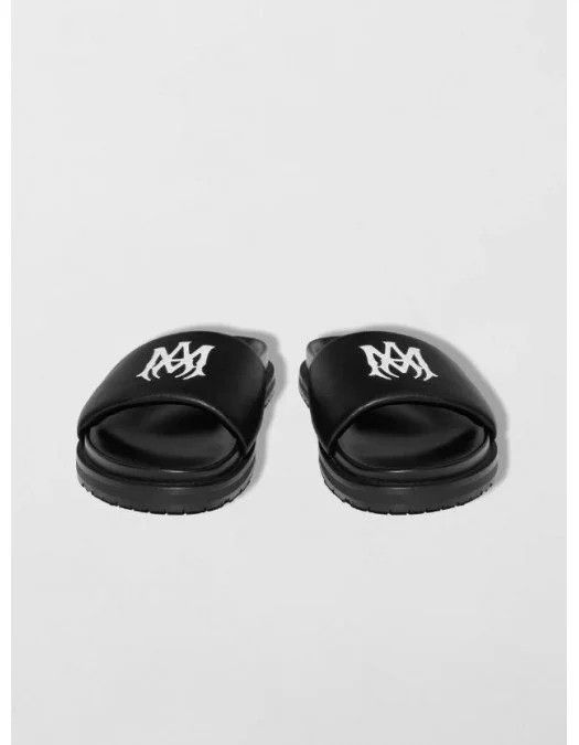 Amiri o1gr1nt0824 Leather Slide in Black & White Size US 9 / EU 42 - 4 Thumbnail