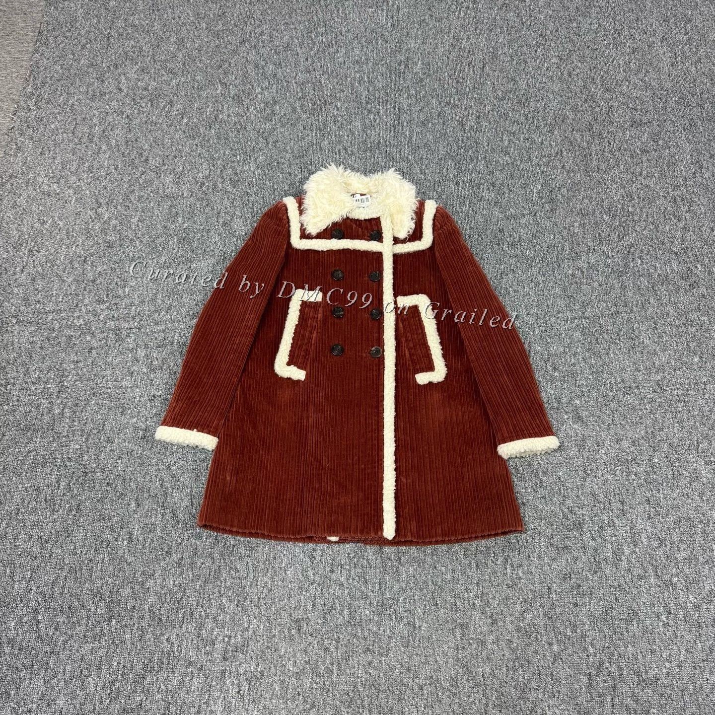 Miu Miu Miumiu Corduroy Curly Fur Collar Coat Size XS / US 0-2 / IT 36-38 - 1 Thumbnail