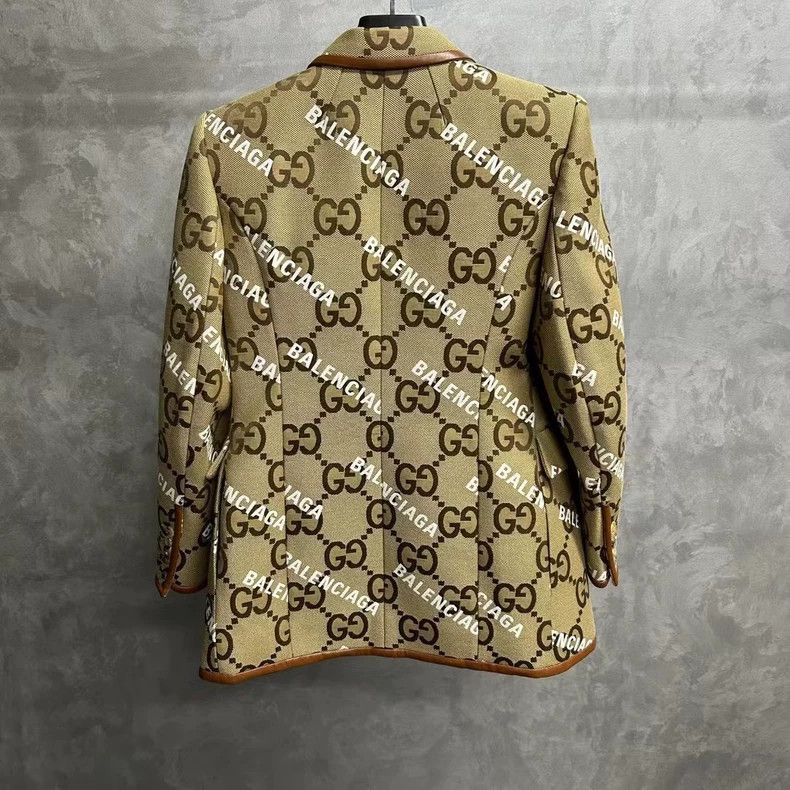 Gucci Gucci The latest brown full-print logo suit jacket 2501-Nex Size US M / EU 48-50 / 2 - 2 Thumbnail