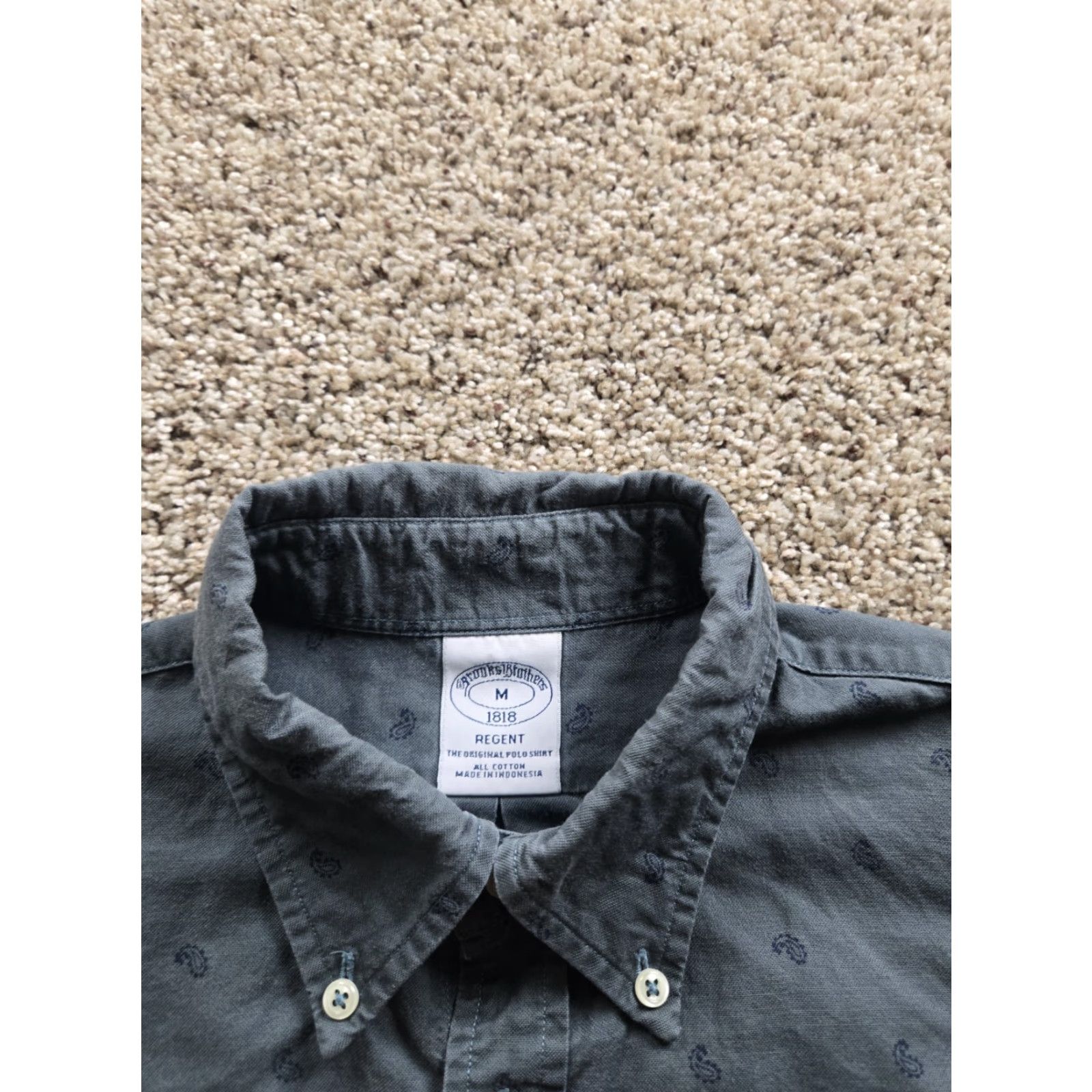 Brooks Brothers Brooks Brothers Shirt Medium Mens Gray Paisley Regent Button Up Long Sleeve Size US M / EU 48-50 / 2 - 4 Thumbnail