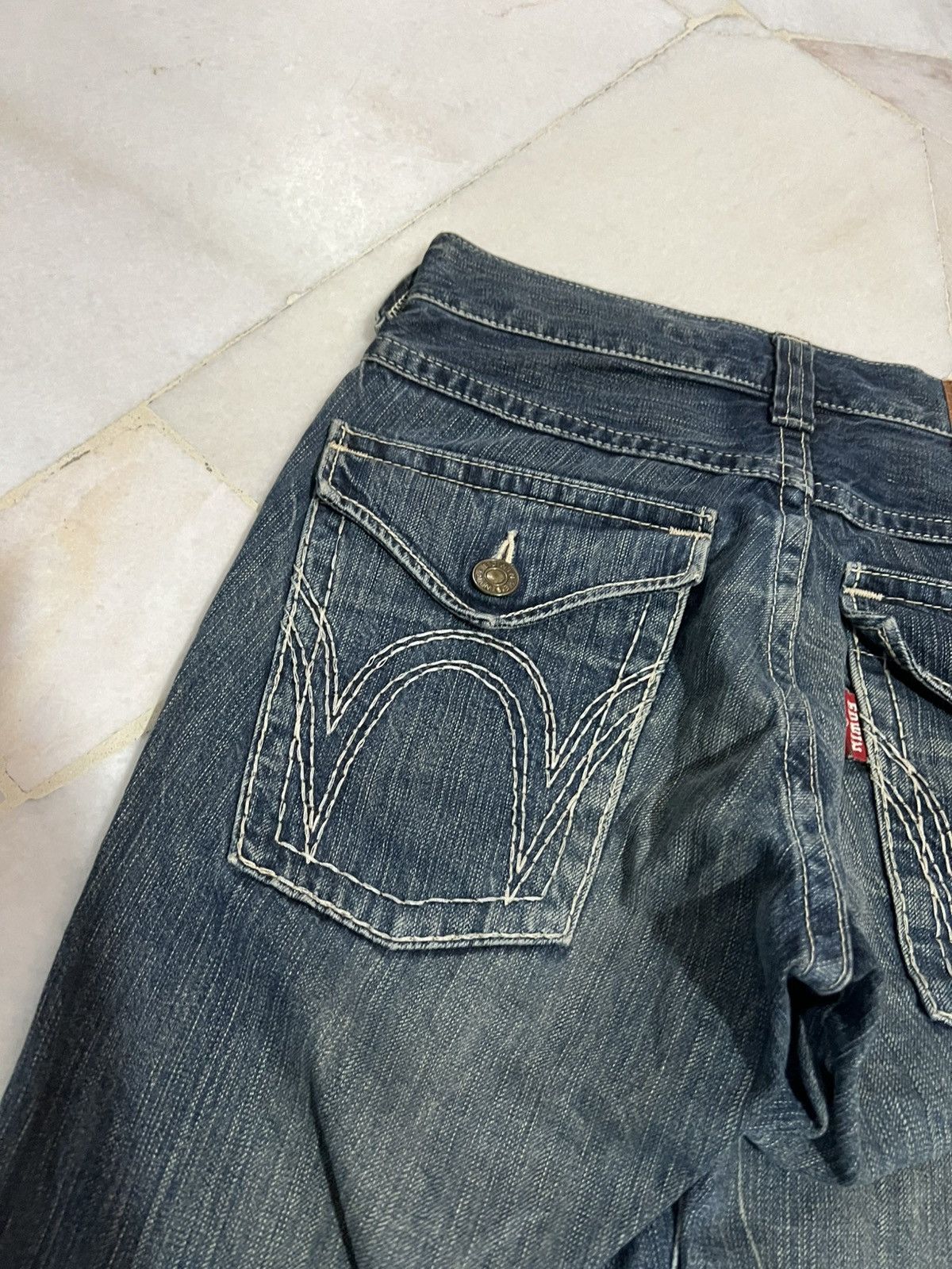 Edwin × If Six Was Nine × Japanese Brand 🌈Twist Leg Vintage Edwin Blue Trip Mud Wash Jean Japan Size US 30 / EU 46 - 17 Thumbnail