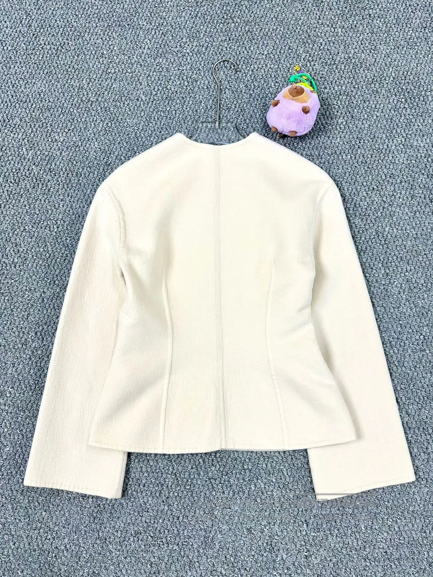 Hermes Hermes Beige Double-faced Cashmere Zippered Jacket| Size XXS / US 00 / IT 34 - 2 Thumbnail