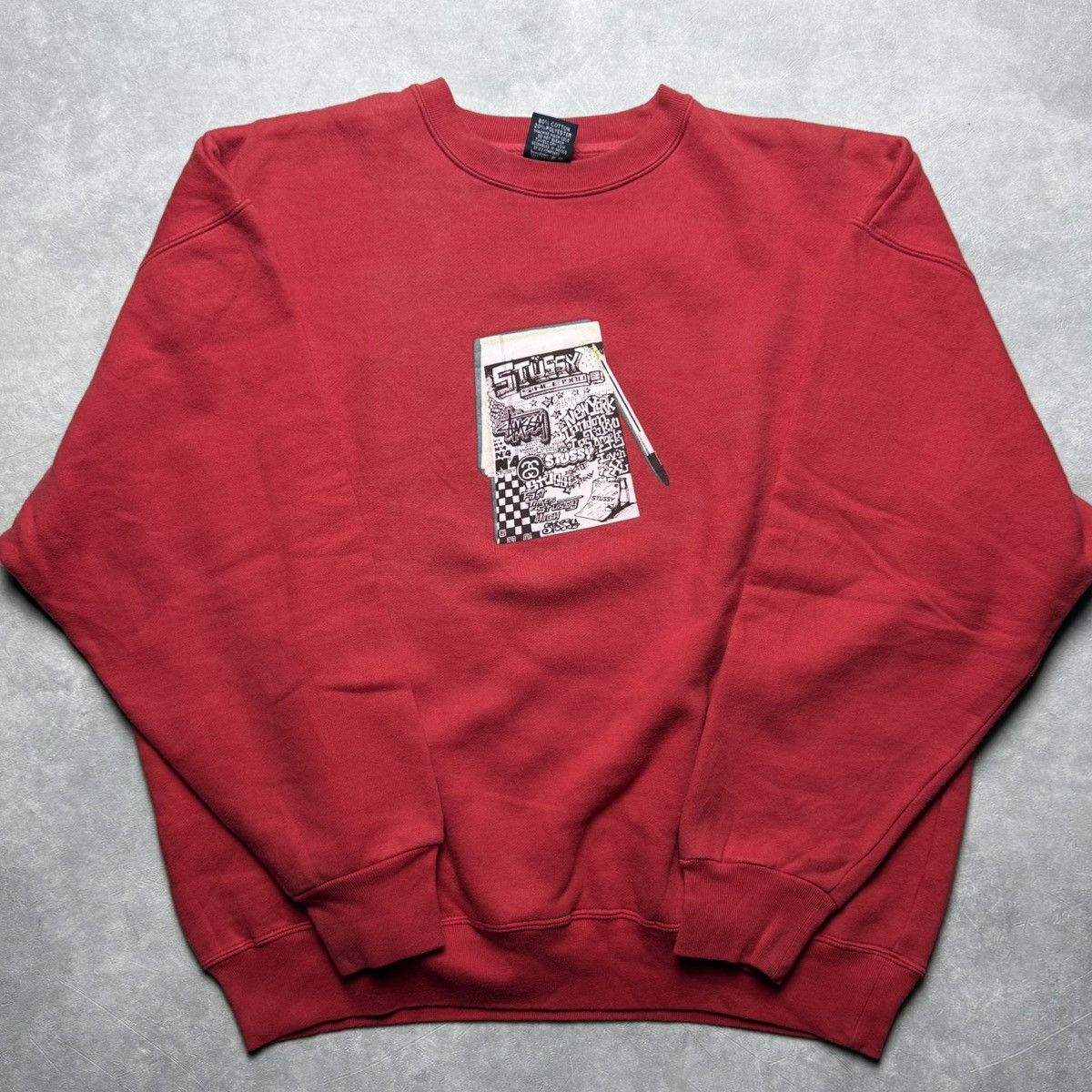 Stussy Vintage 00s Stussy Notepad Artwork Sweatshirt Size US L / EU 52-54 / 3 - 1 Thumbnail