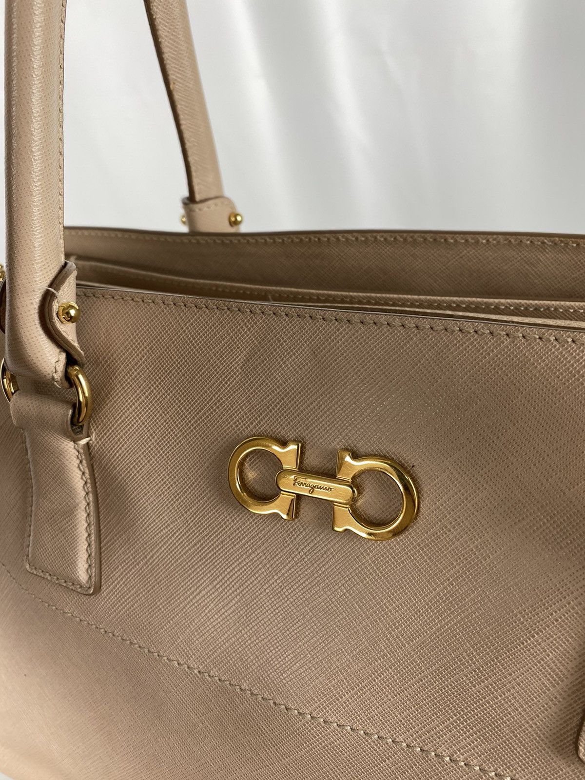 Salvatore Ferragamo Salvatore Ferragamo Becky Tote Bag Saffiano Leather Size ONE SIZE - 5 Thumbnail
