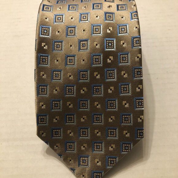 Ermenegildo Zegna ERMENEGILDO ZEGNA MEN'S NEW TAN 100%SILK TIE 3 1/2" X 59" Size ONE SIZE - 1 Thumbnail