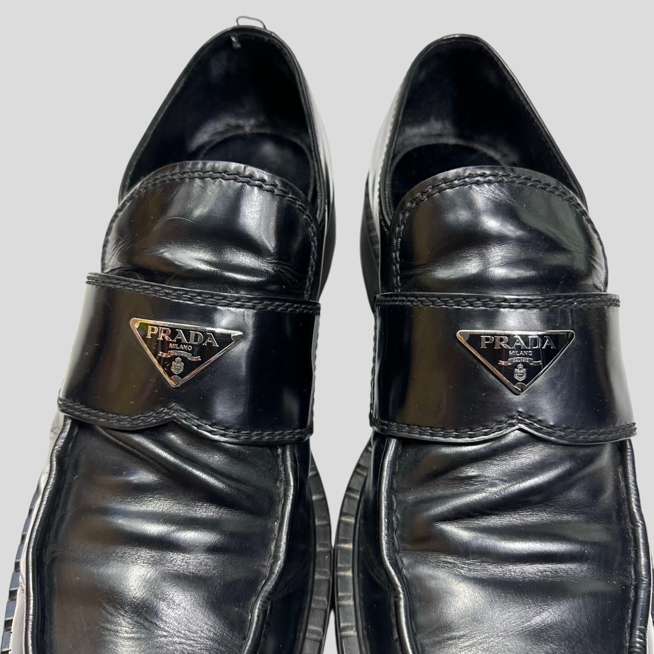 Prada Prada Milano 2021 Black Brushed Leather Loafers - UK11/11.5 Size US 12 / EU 45 - 6 Thumbnail