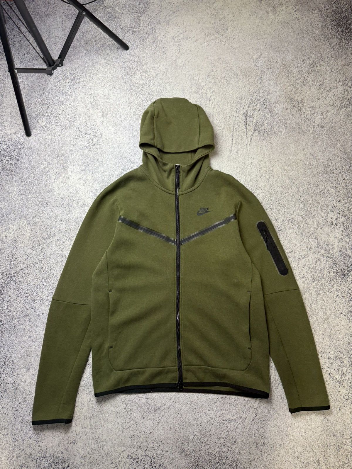 Nike Mens Nike Tach Fleece Green Zip Up Hoodie Drill Size US M / EU 48-50 / 2 - 1 Thumbnail