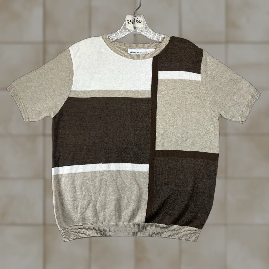 Vintage VINTAGE Alfred Dunner Women’s Sweater M Beige Geometric Pullover Knit Top 70s Retro Casual Size M / US 6-8 / IT 42-44 - 1 Thumbnail