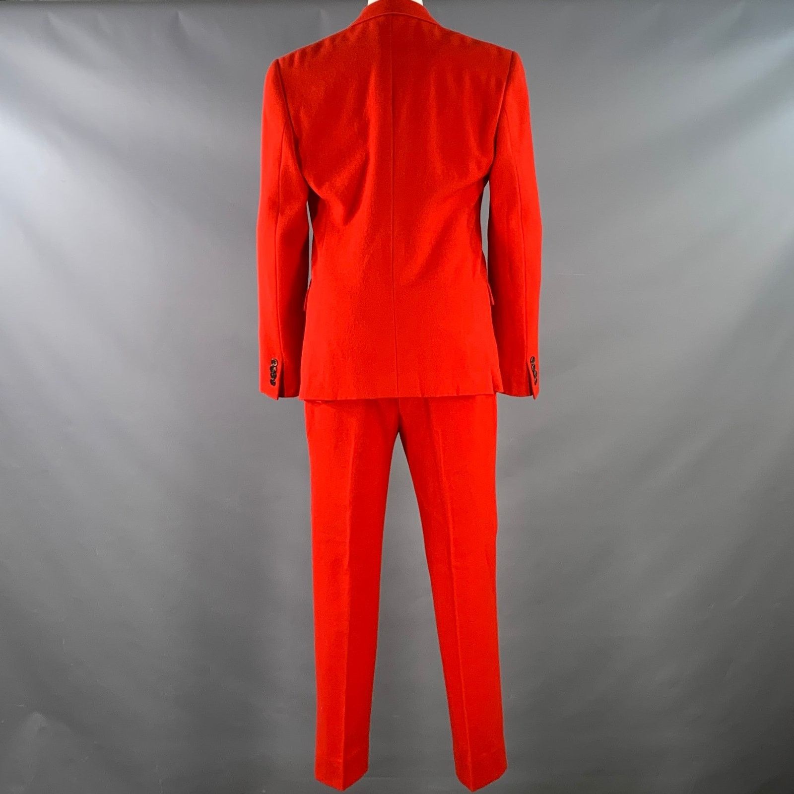 Givenchy GIVENCHY FW12 Size S Red Twill Wool Cotton Notch Lapel Suit Size 38R - 2 Thumbnail