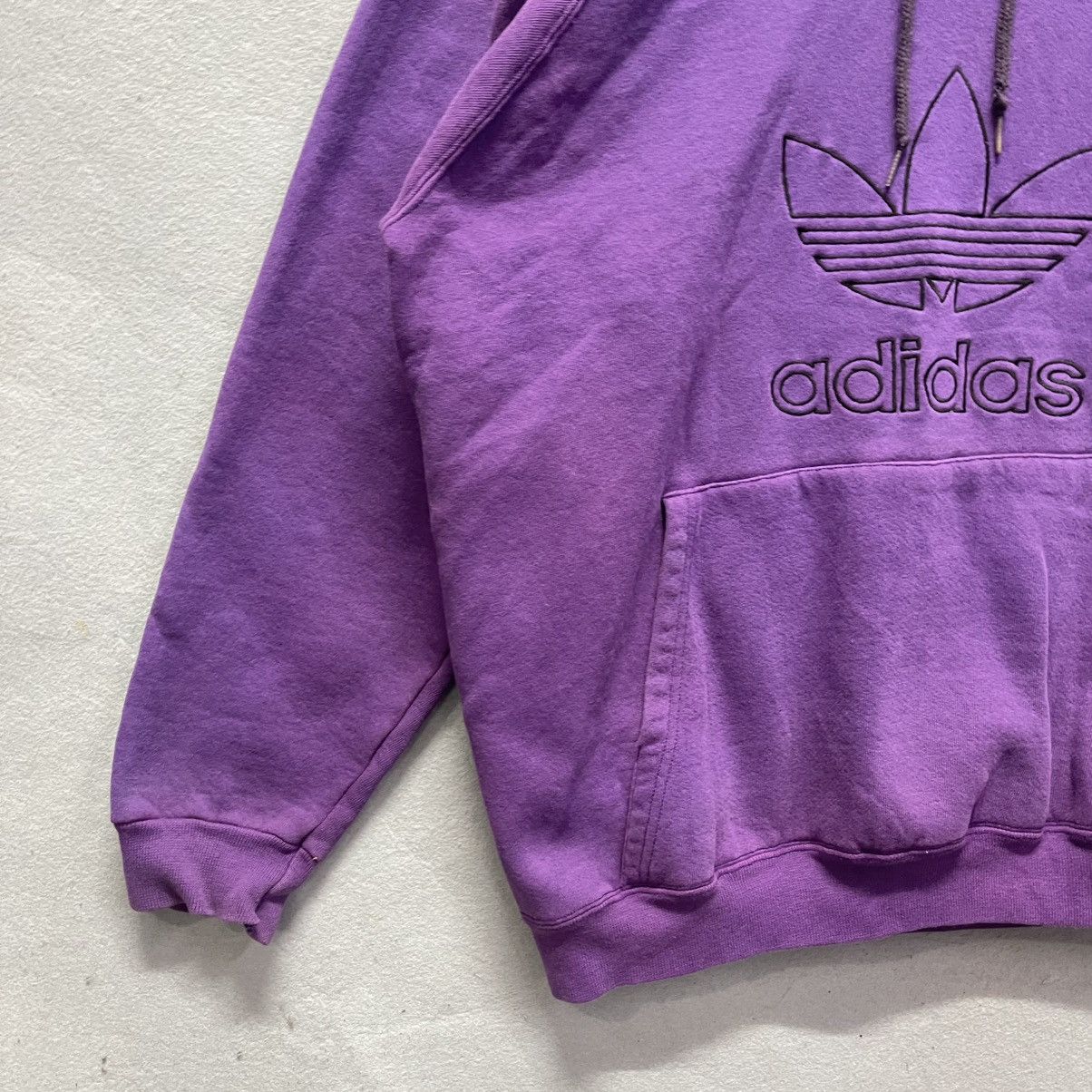 Adidas Vintage Adidas Trefoil Hoodie — Purple — Made in USA — Large Size US L / EU 52-54 / 3 - 5 Thumbnail