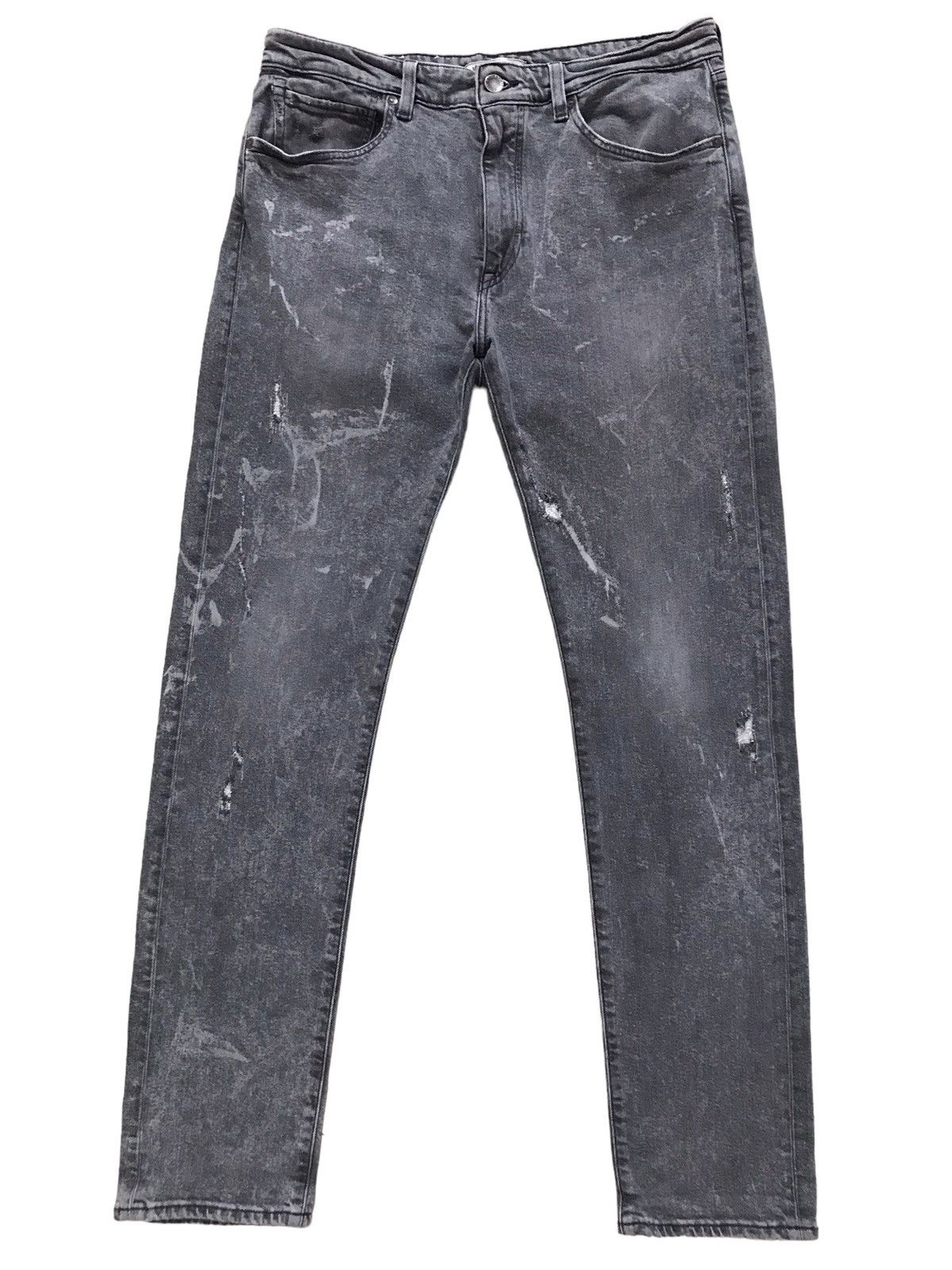 image of Levis Made Crafted Levi's Made & Crafted Shuttle Paint Splash Skinny Jeans in Grey, Men's (Size 33)