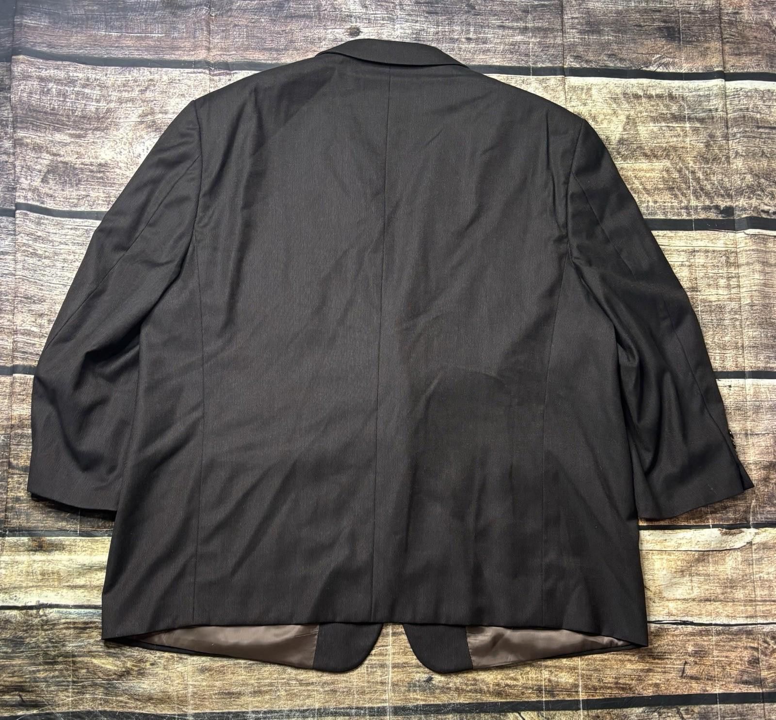 Joseph Abboud Loro Piana Blazer Jacket Mens 44R Super 120s Wool Brown USA Size 44R - 4 Thumbnail