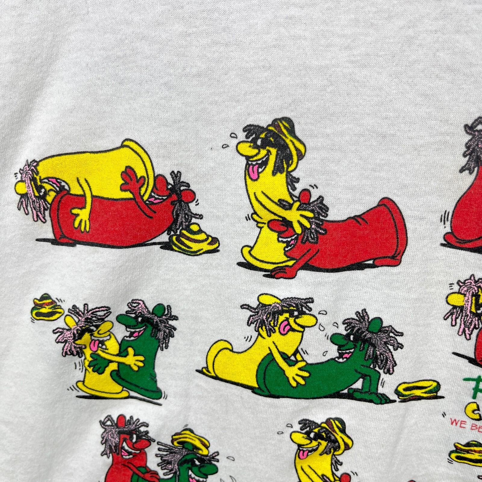 Vintage Vintage 90s Sex Position Condoms Rasta Funny T-Shirt Large Size US XL / EU 56 / 4 - 3 Thumbnail