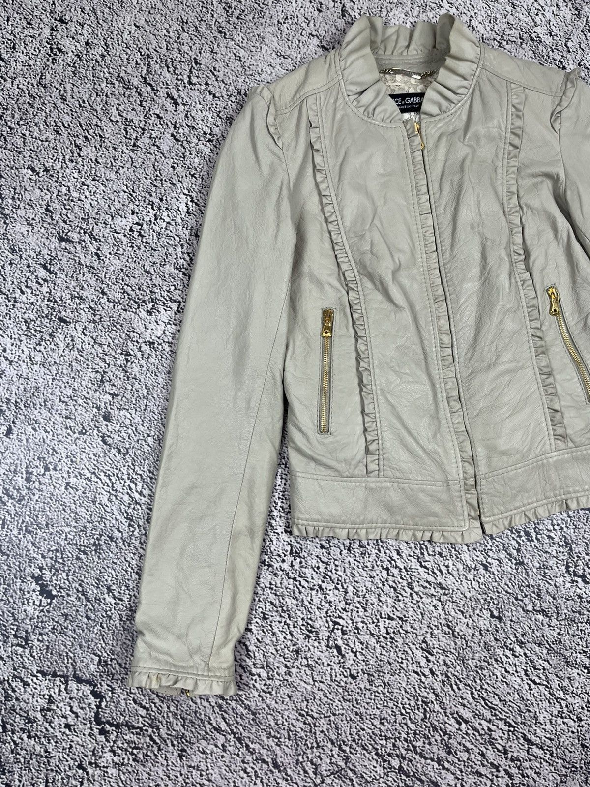 Dolce & Gabbana Dolce & Gabbana Leather Jacket Lambskin Lace Lining Cropped Size S / US 4 / IT 40 - 2 Thumbnail