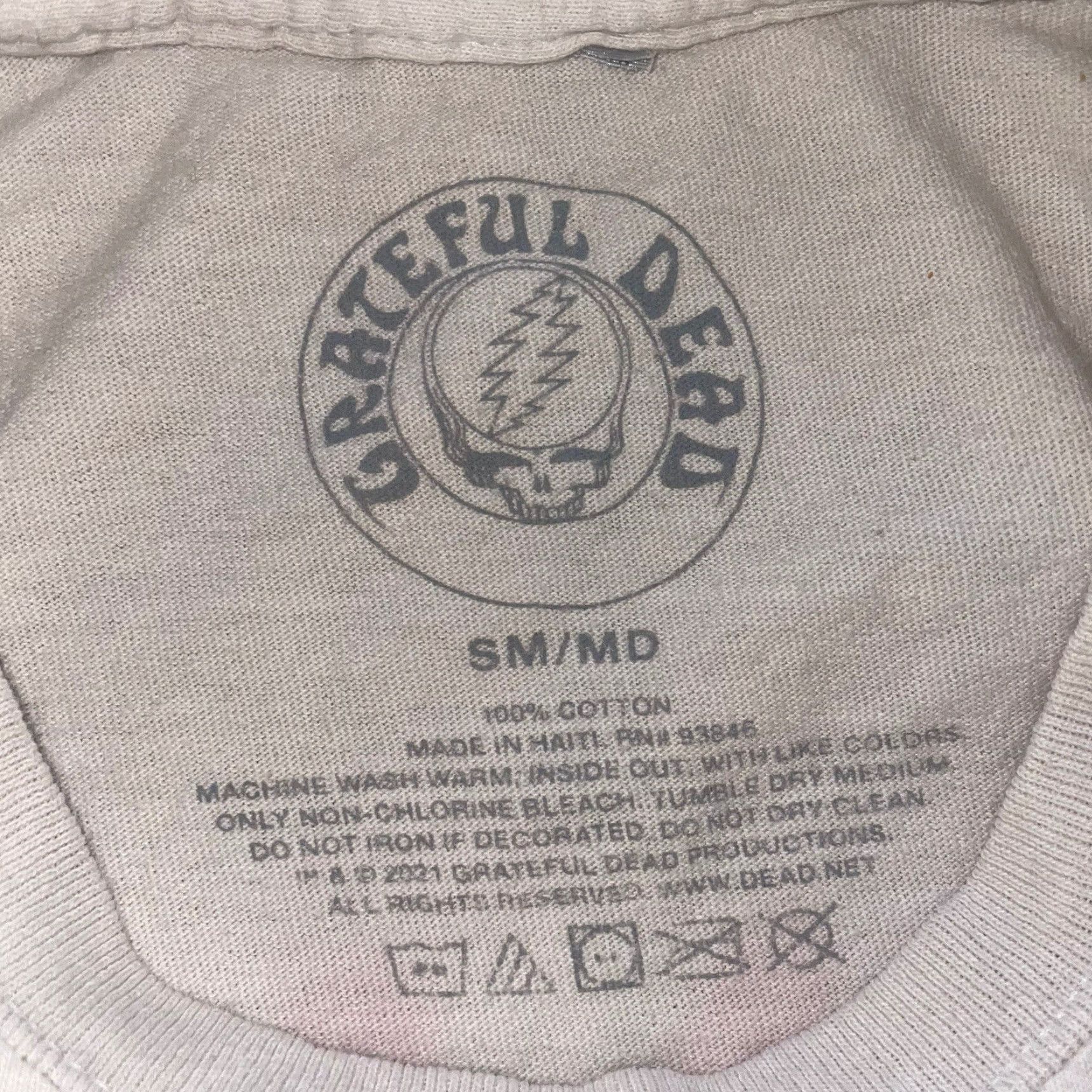 Olive VINTAGE Grateful Dead Concert Graphic Tee Shirt Mens Size Small Beige Size US S / EU 44-46 / 1 - 5 Thumbnail