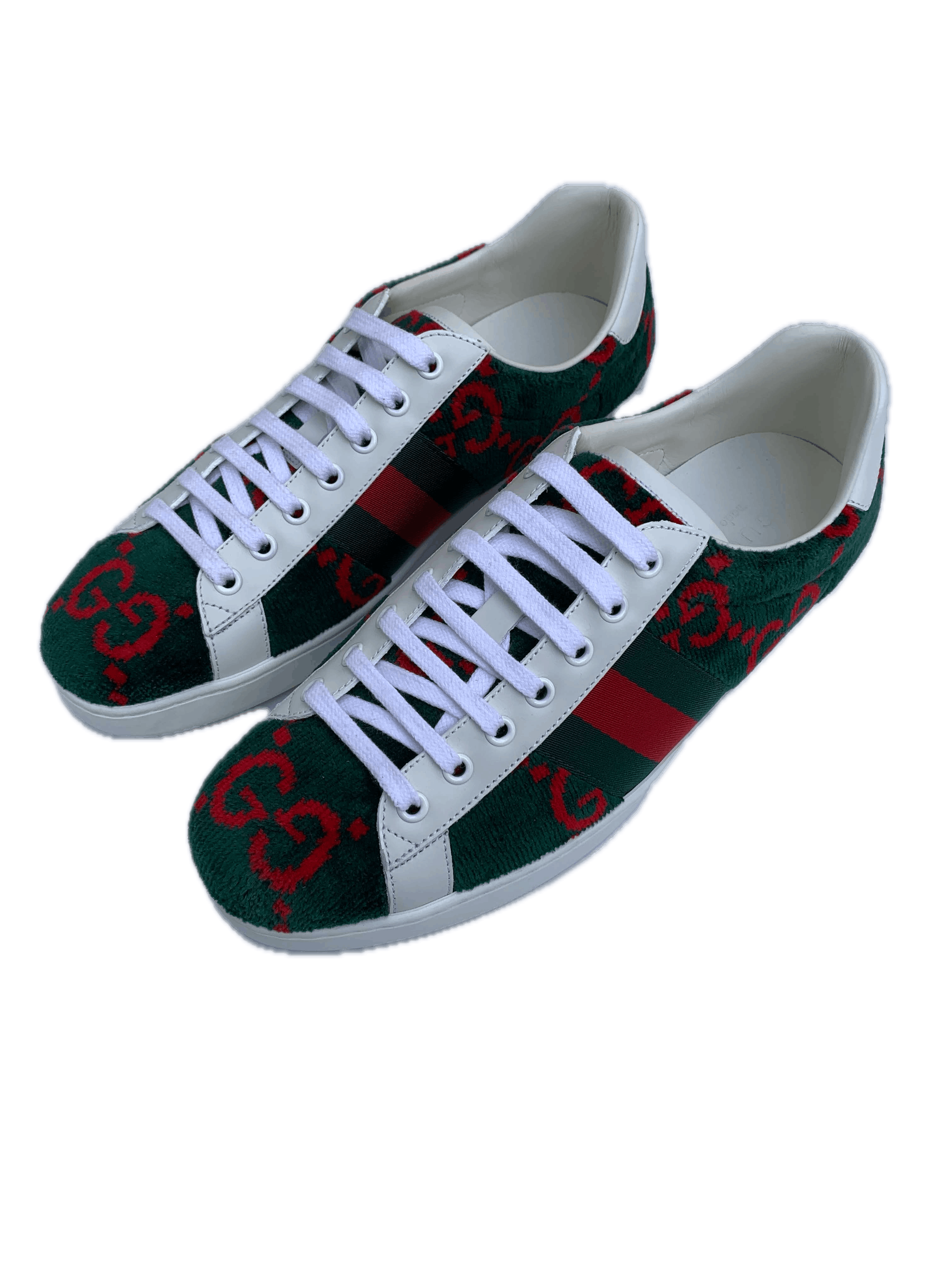 Gucci Gucci BNIB Green & Red Velvet GG Ace Low-Top Sneaker Size US 8 / EU 41 - 8 Thumbnail