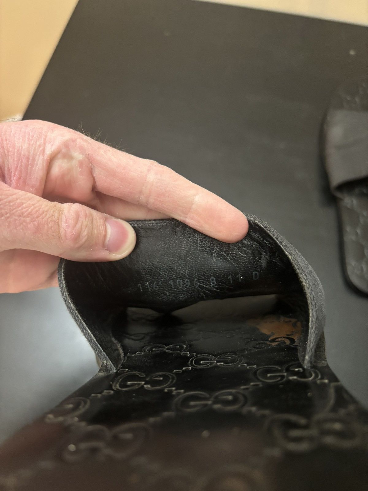 Gucci Gucci GG Monogram Leather Slide Sandals Black Size US 11 / EU 44 - 8 Thumbnail