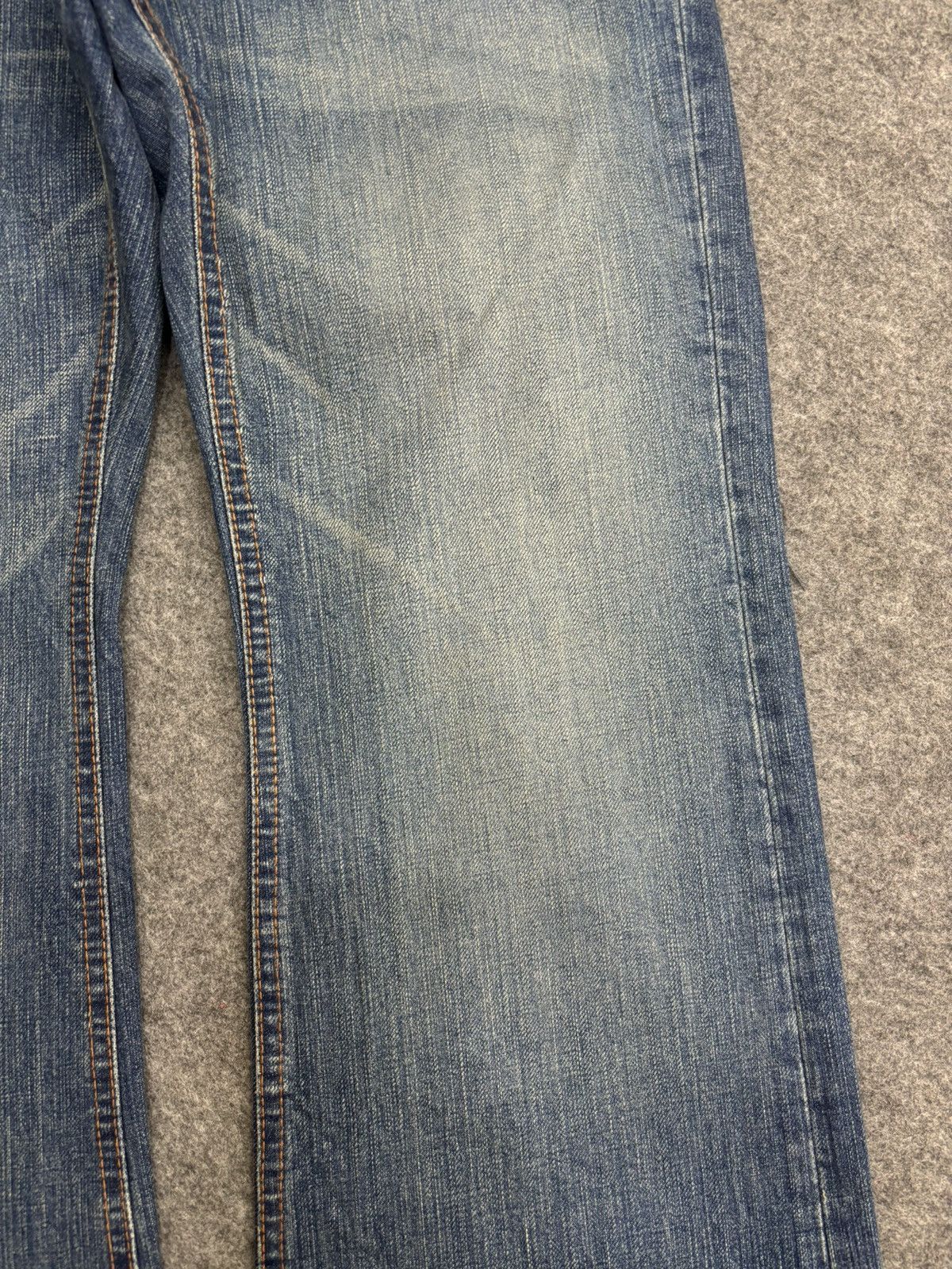 Japanese Brand 💥Flare💥Vintage 90s Blue Way Paint Minimalist Denim F522 Size US 32 / EU 48 - 5 Thumbnail
