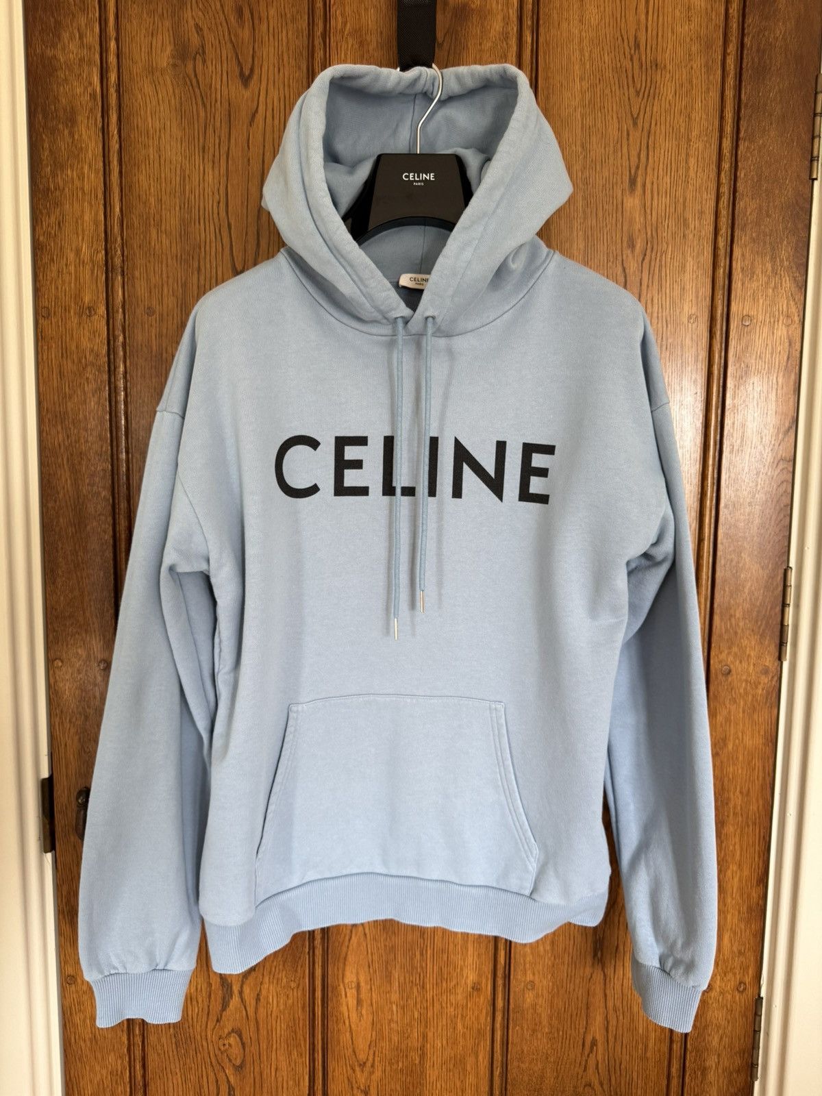 Celine Celine blue black logo hoodie Hedi Slimane grail Size US L / EU 52-54 / 3 - 3 Thumbnail