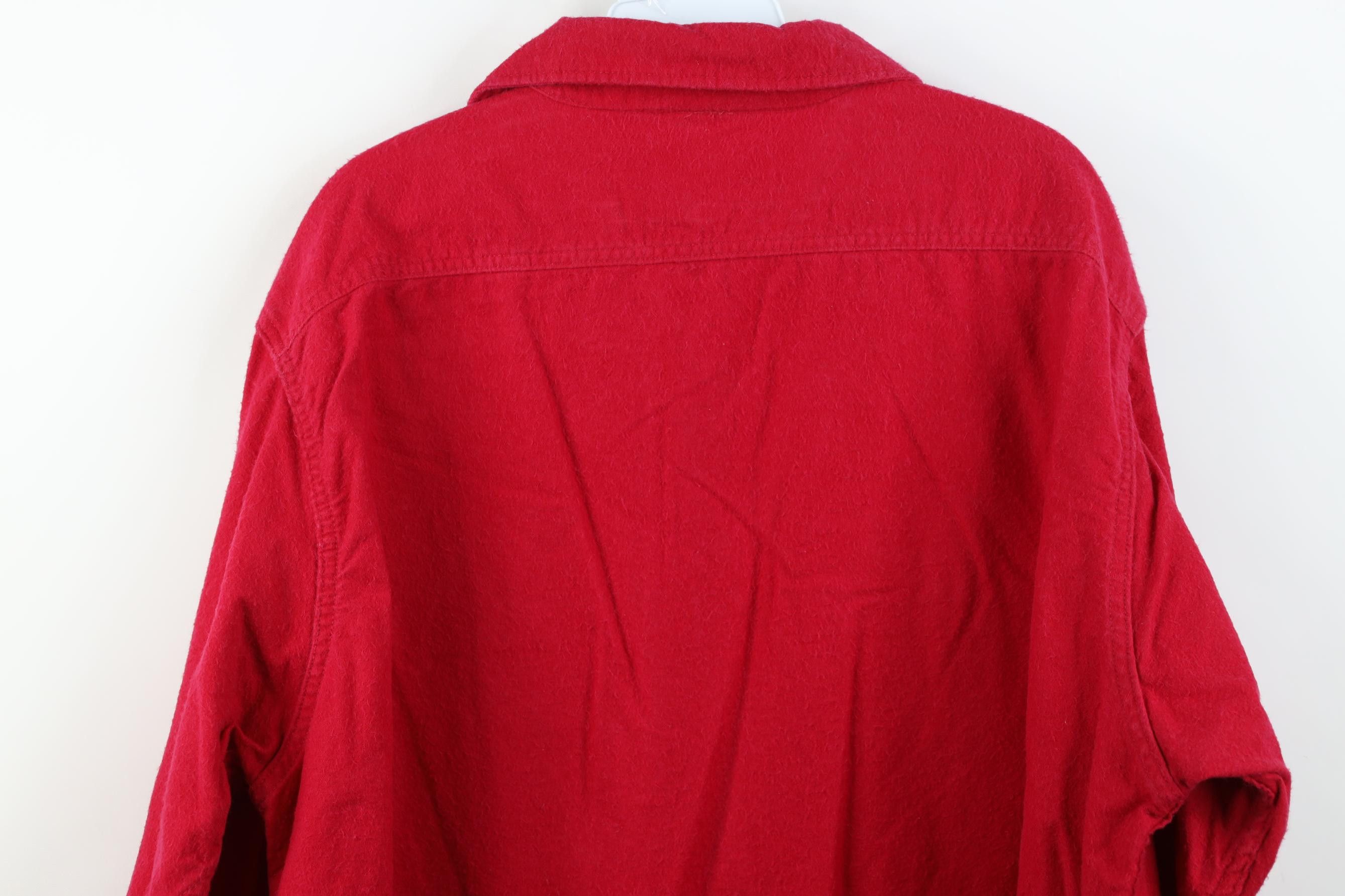Vintage Vintage 90s Streetwear Chamois Cloth Button Shirt Red USA Size US XL / EU 56 / 4 - 10 Thumbnail